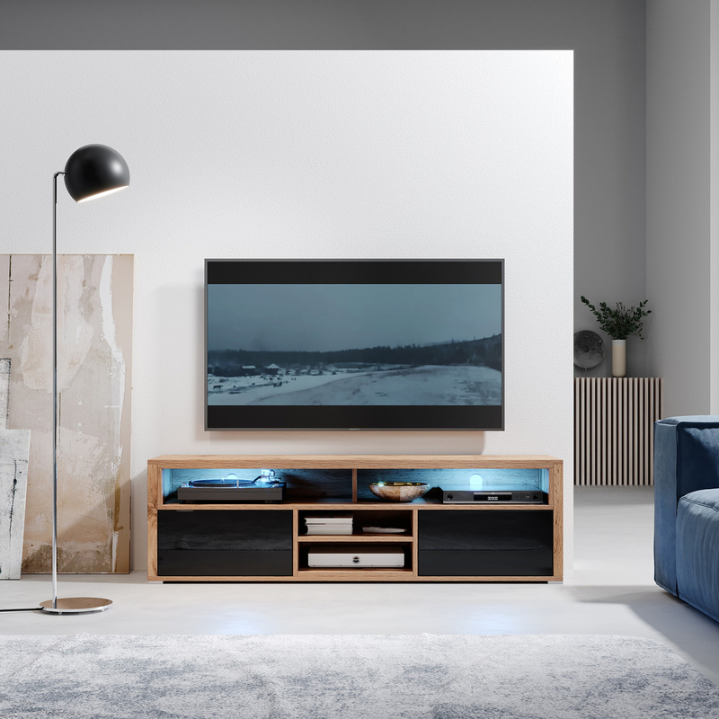 Szafka RTV pod telewizor do salonu BARON dąb wotan