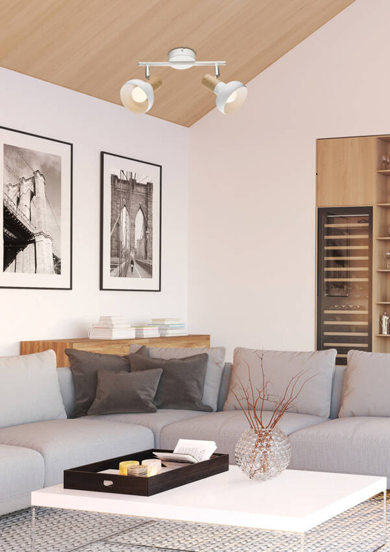 Biała lampa sufitowa nad lustro 2-płomienna PUERTO metal