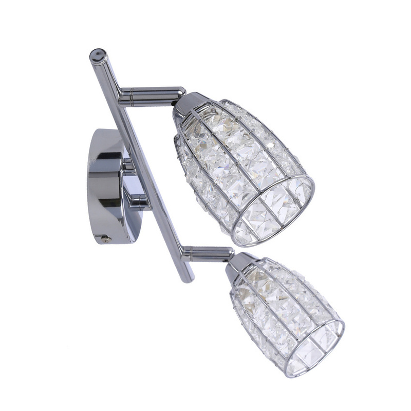 Chromowa lampa sufitowa listwa 2-punktowa do salonu SHIBA metal