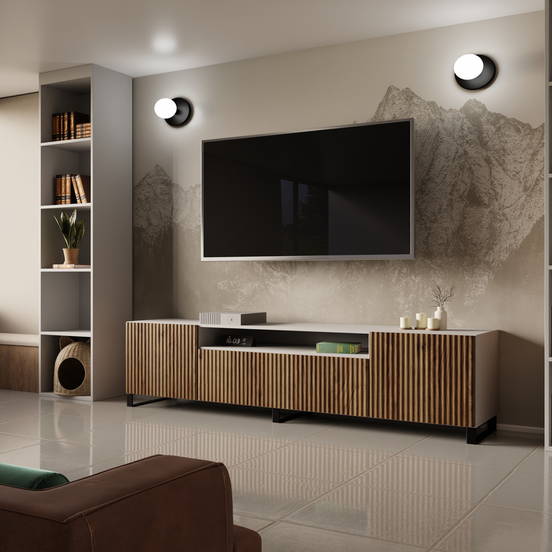 Nowoczesna szafka RTV na nóżkach 200 cm TAVIO loft