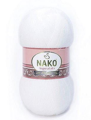 Włóczka NAKO ANGORA LUKS 100g kolor: 208/ biały