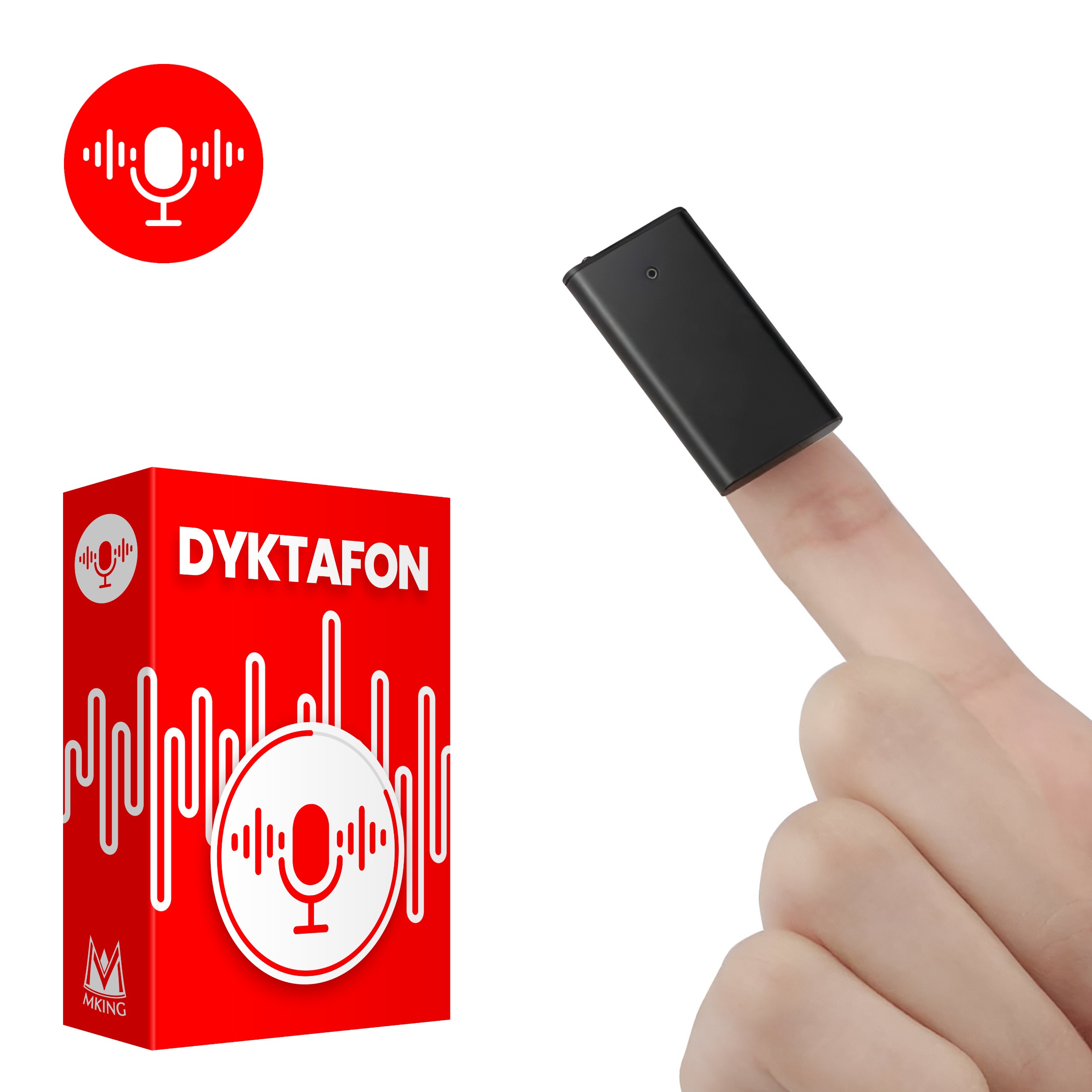 Najmniejszy Dyktafon Szpiegowski Q1 DETEKCJA DŹWIĘKU DO 20 GODZIN DZIAŁANIA