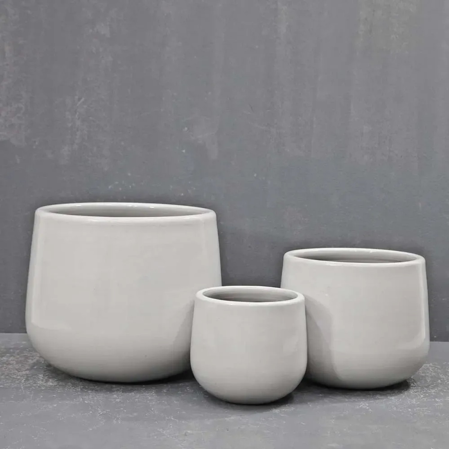 Donica szkliwiona Campana biała - 20,5 x 18 cm