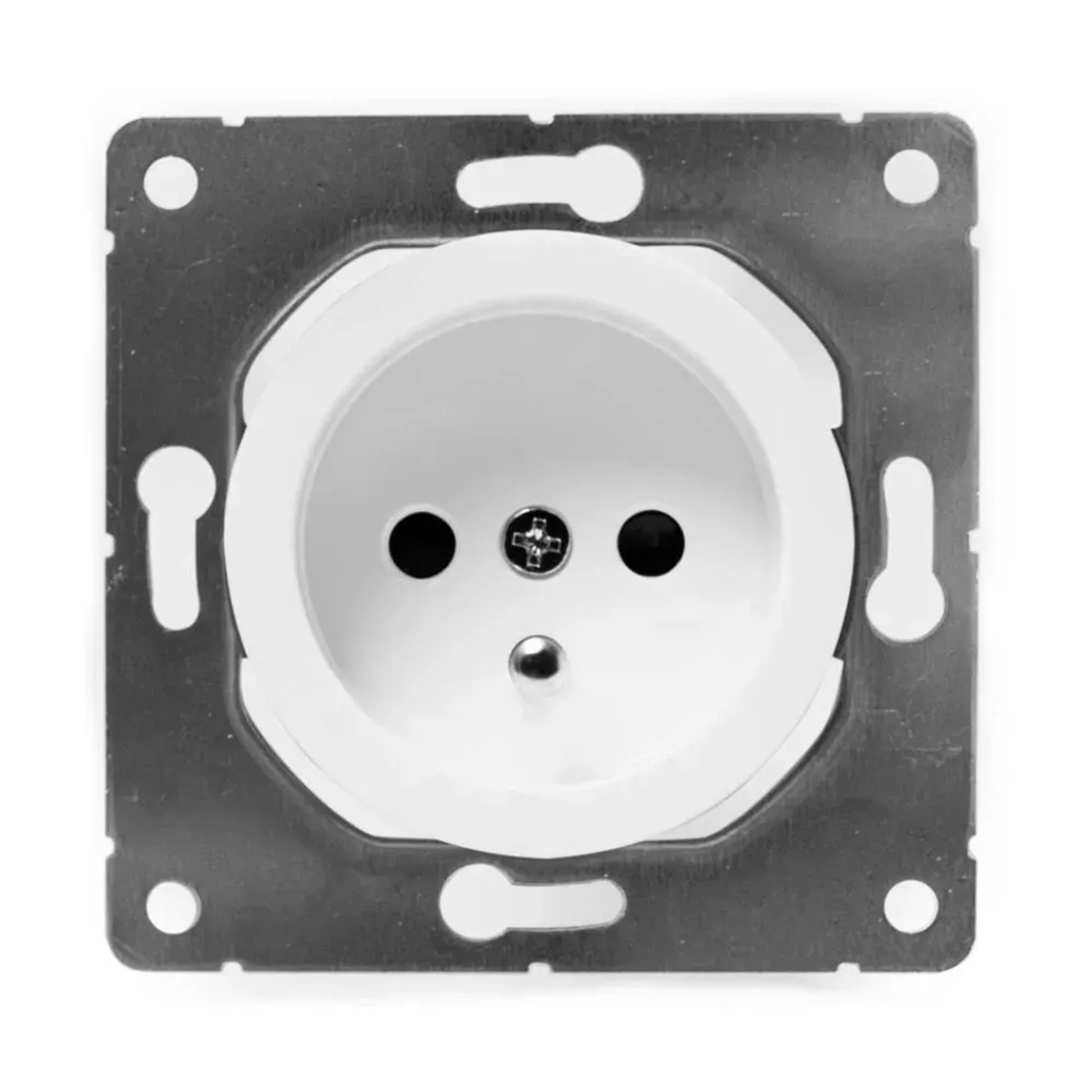 Electromalt Gniazdo Oval pojedyńcze z uziemieniem białe