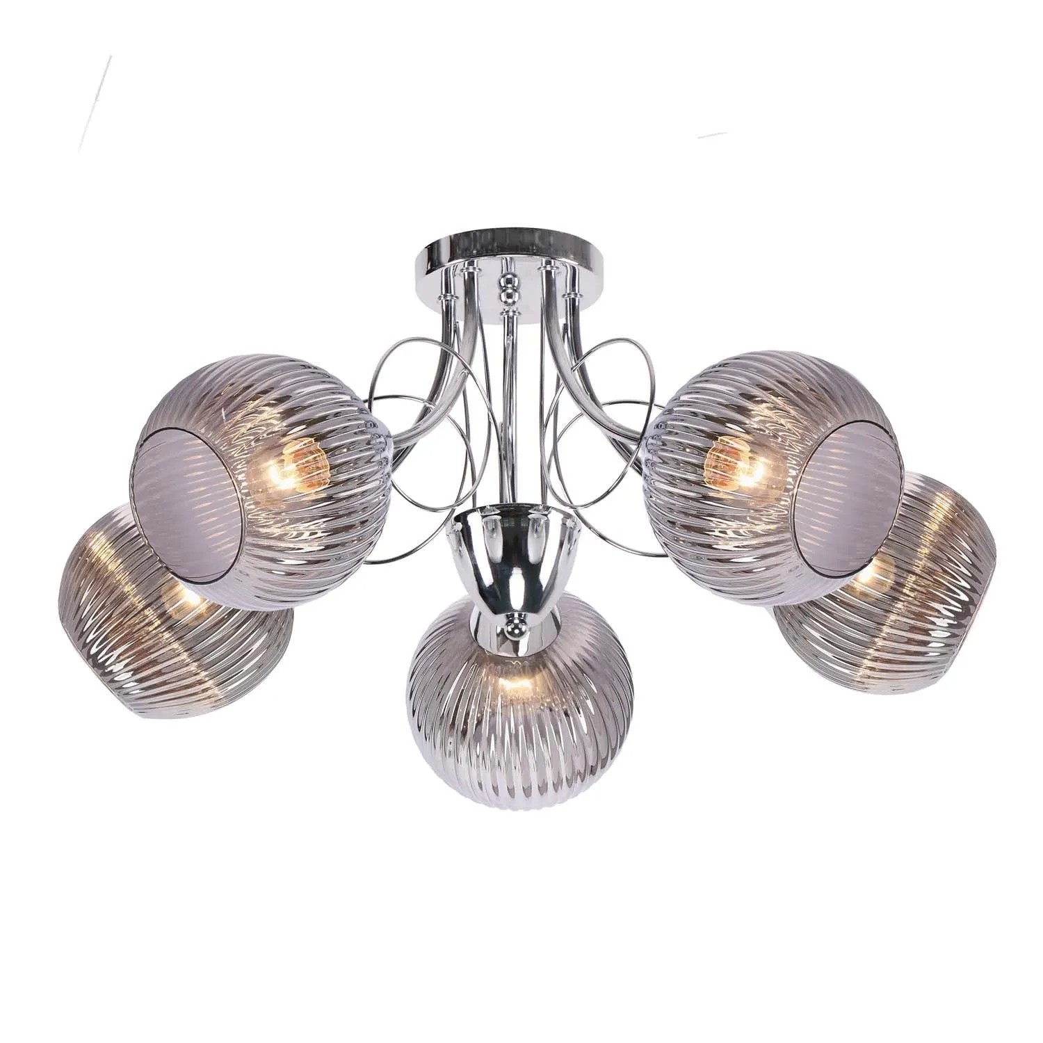 Candellux Lampa sufitowa MIROX 5xE27 40W chrom-grafit