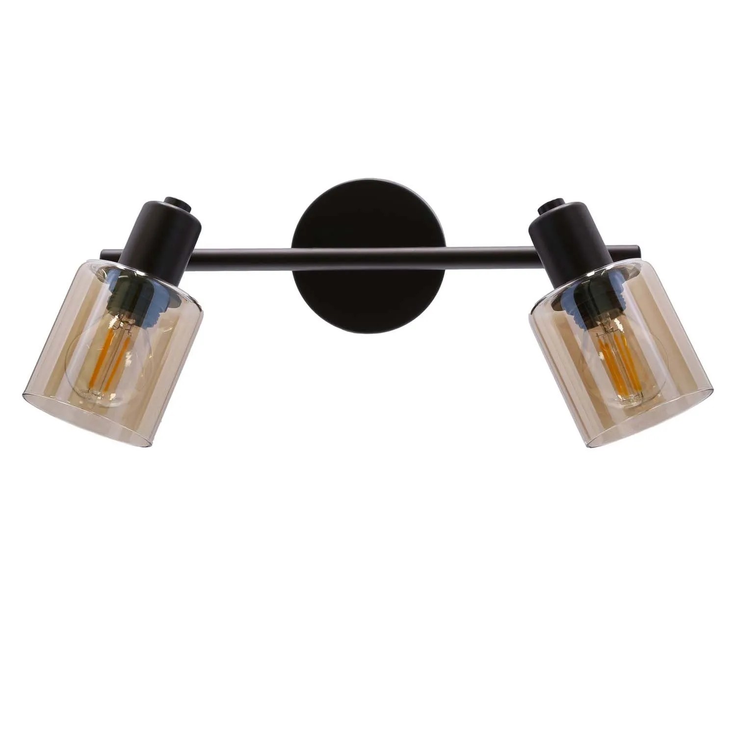 Candellux lampa sufitowa AGRA brunatna 2xE14 40W klosz bursztynowy