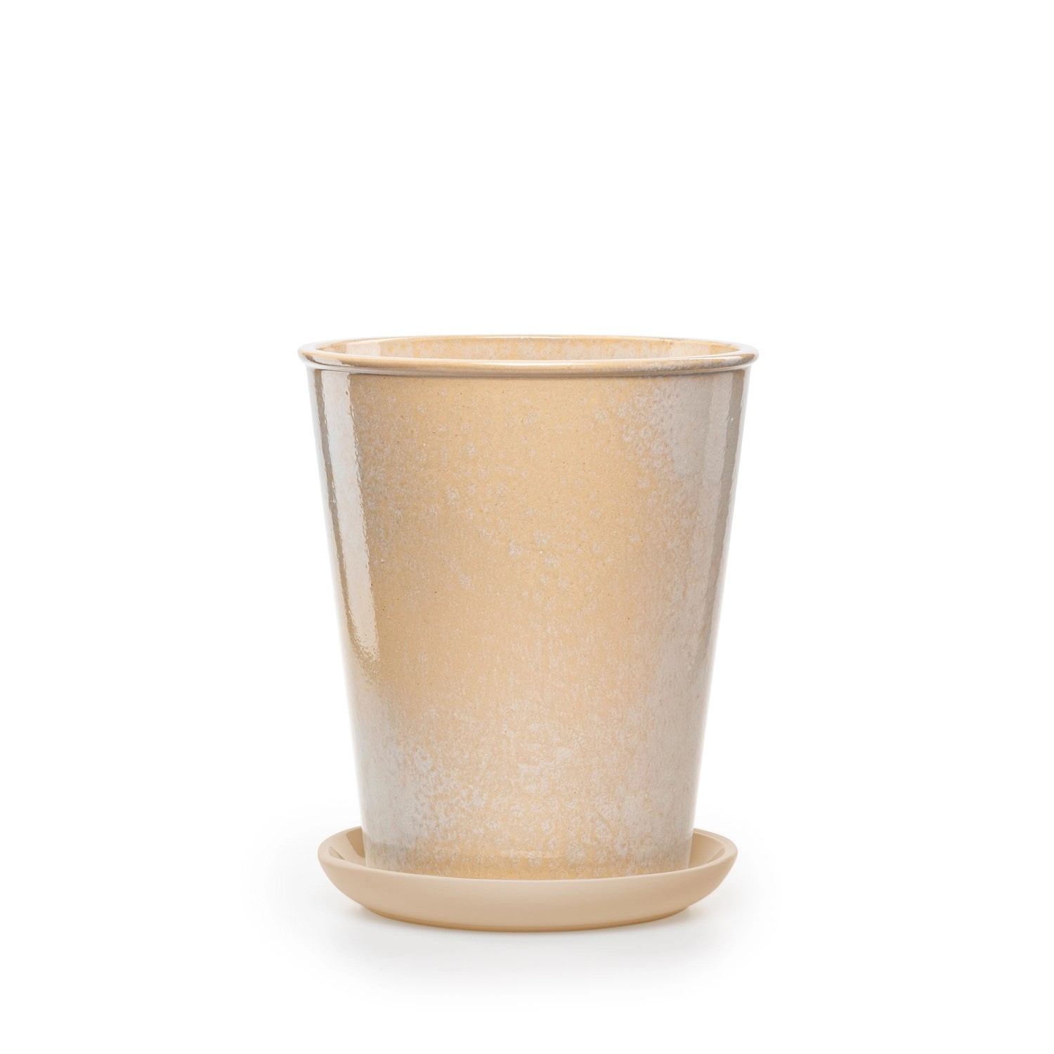 Donica z podstawką Palma beż z chmurką - 25 cm