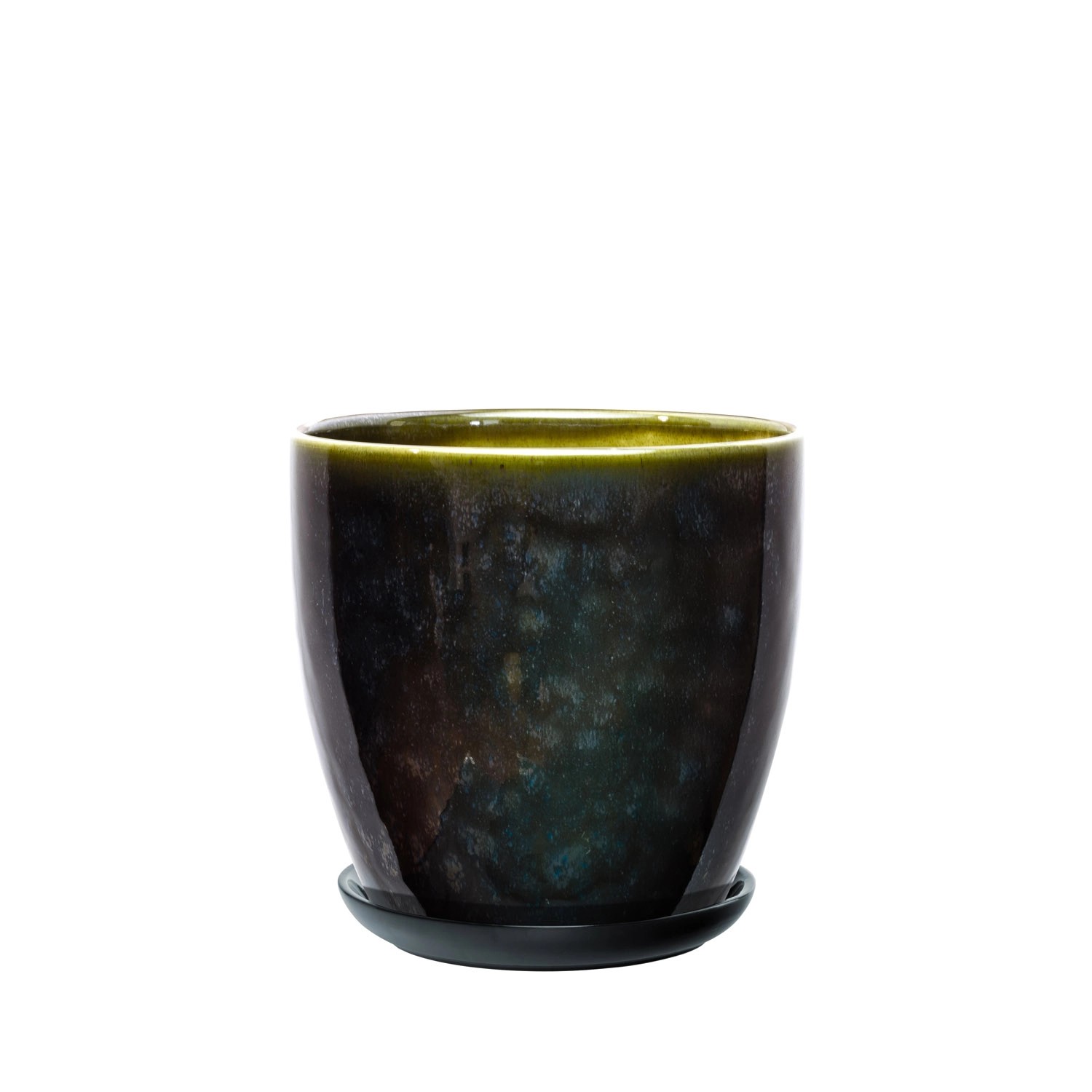 Donica z podstawką Sofia brązowo-niebieska - 37 cm