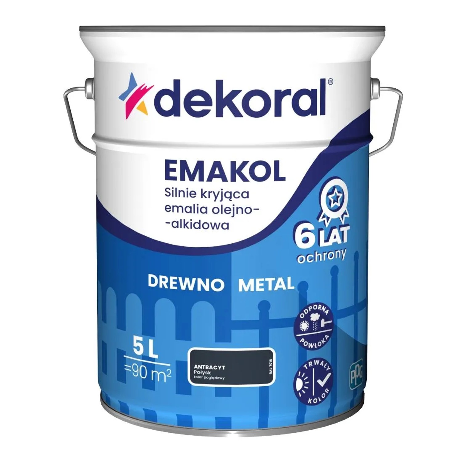 Dekoral Emalia Emakol Strong antracyt 5L
