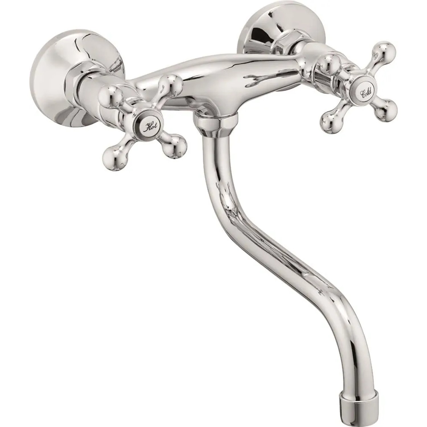 Hydroland Bateria kuchenna Lara ścienna dwuuchwytowa chrom