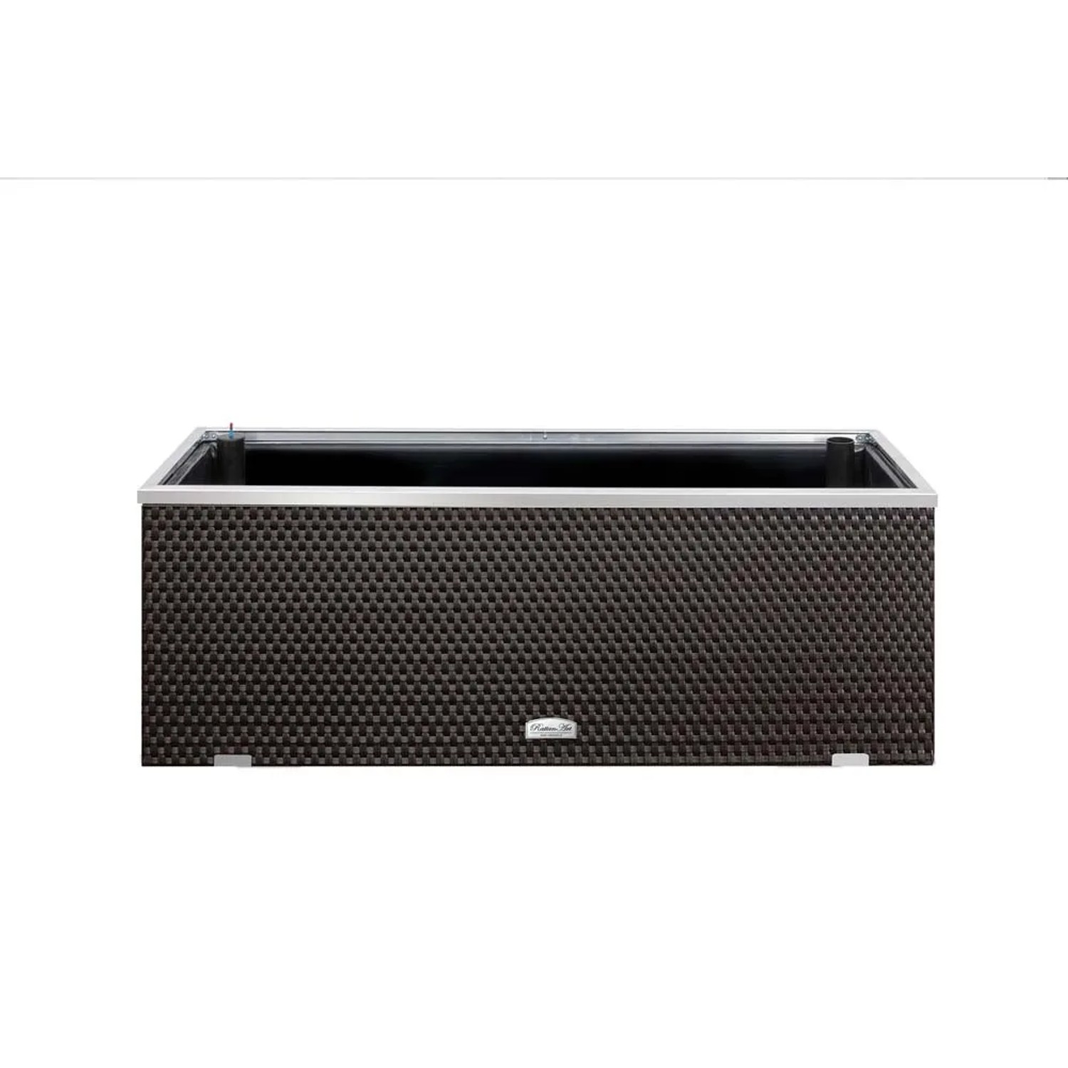 Donica rattanowa z nawodnieniem ciemnobrązowa - 125 x 39 x 43 cm