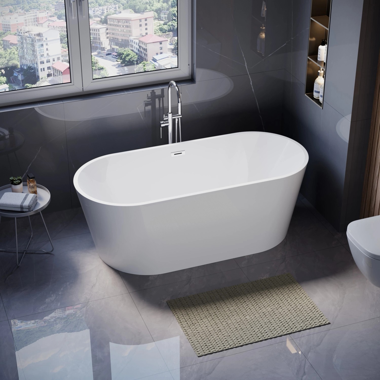 Wanna Jupiter 170 wolnostojąca biała chrom 170 x 74