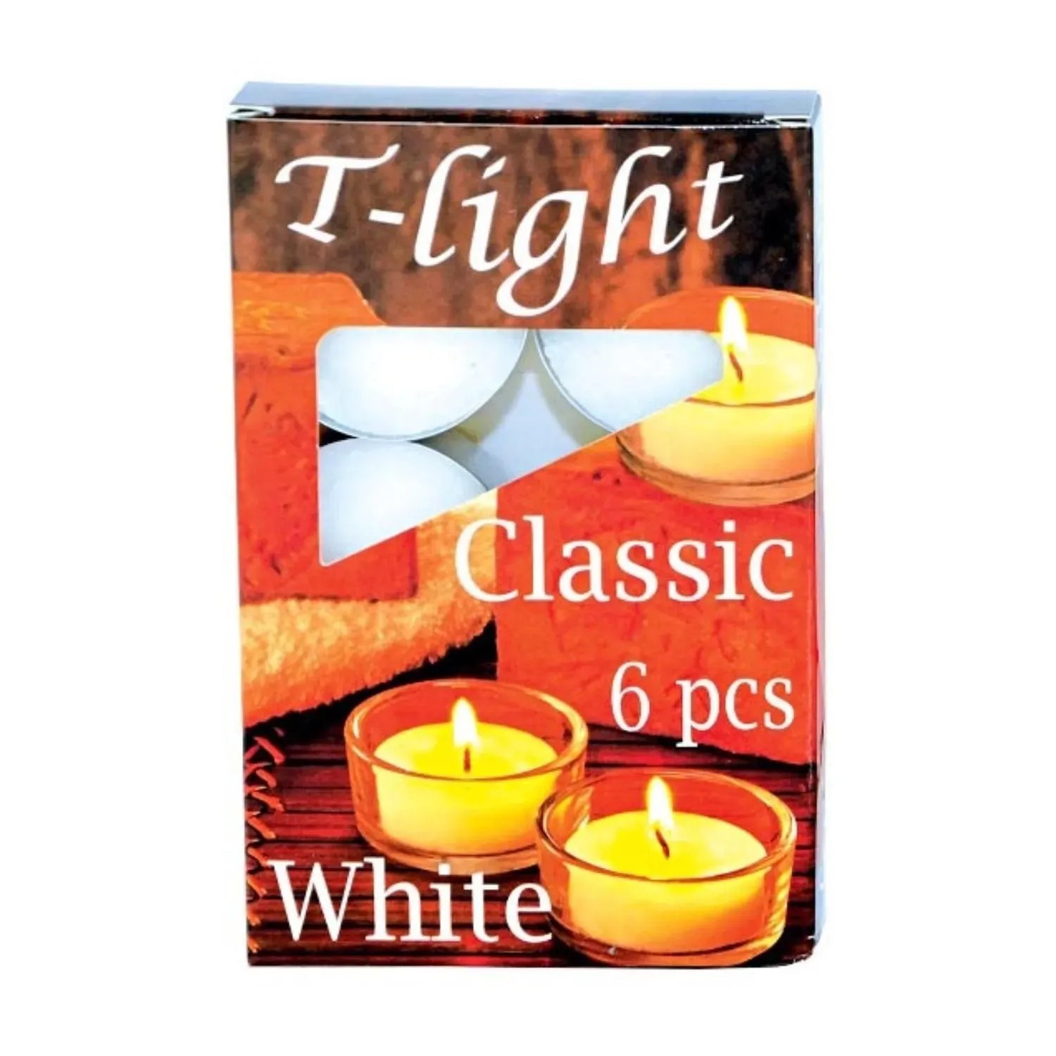 Świeca tealight biała - 6 szt.