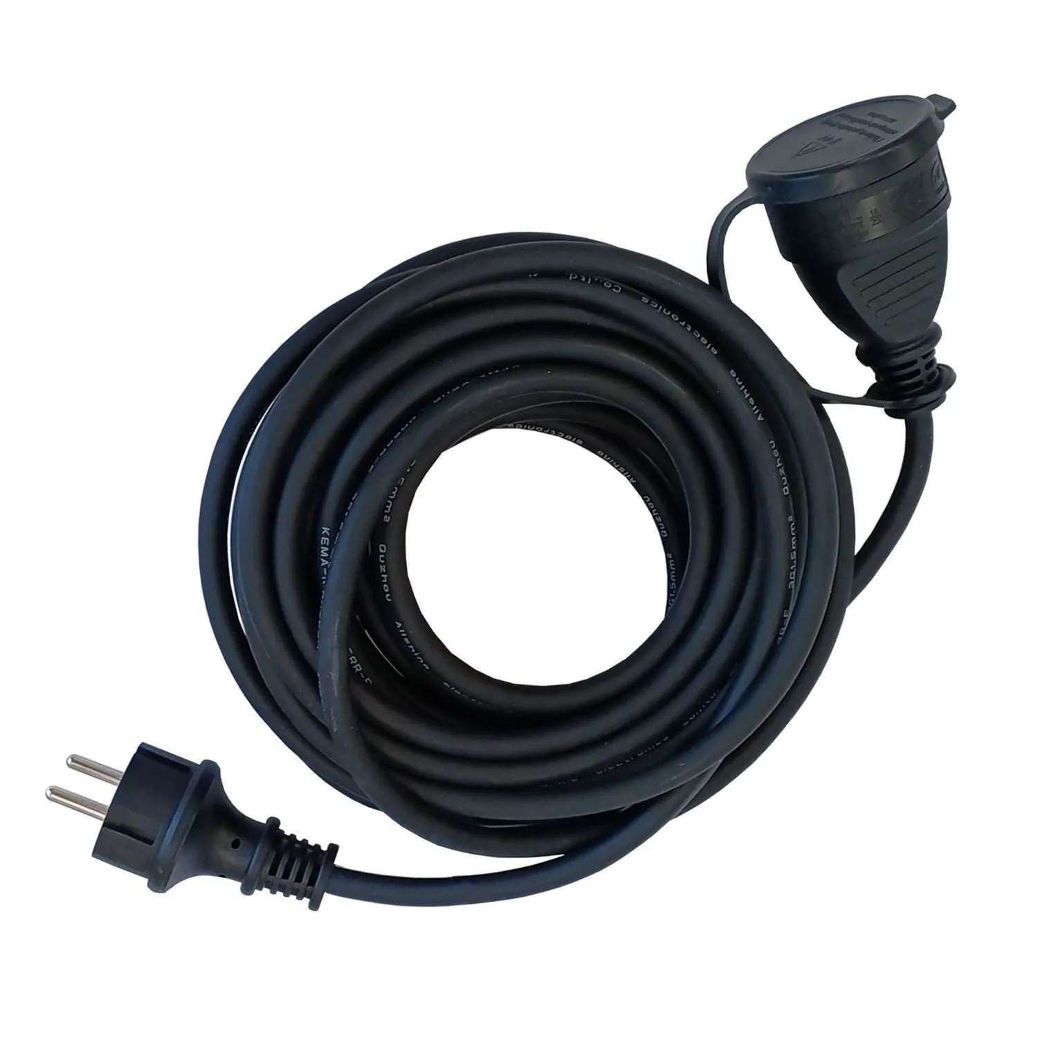 Düwi Przedłużacz 1-gniazdowy 2P+Z 3x1,5 mm2 czarny 10 m