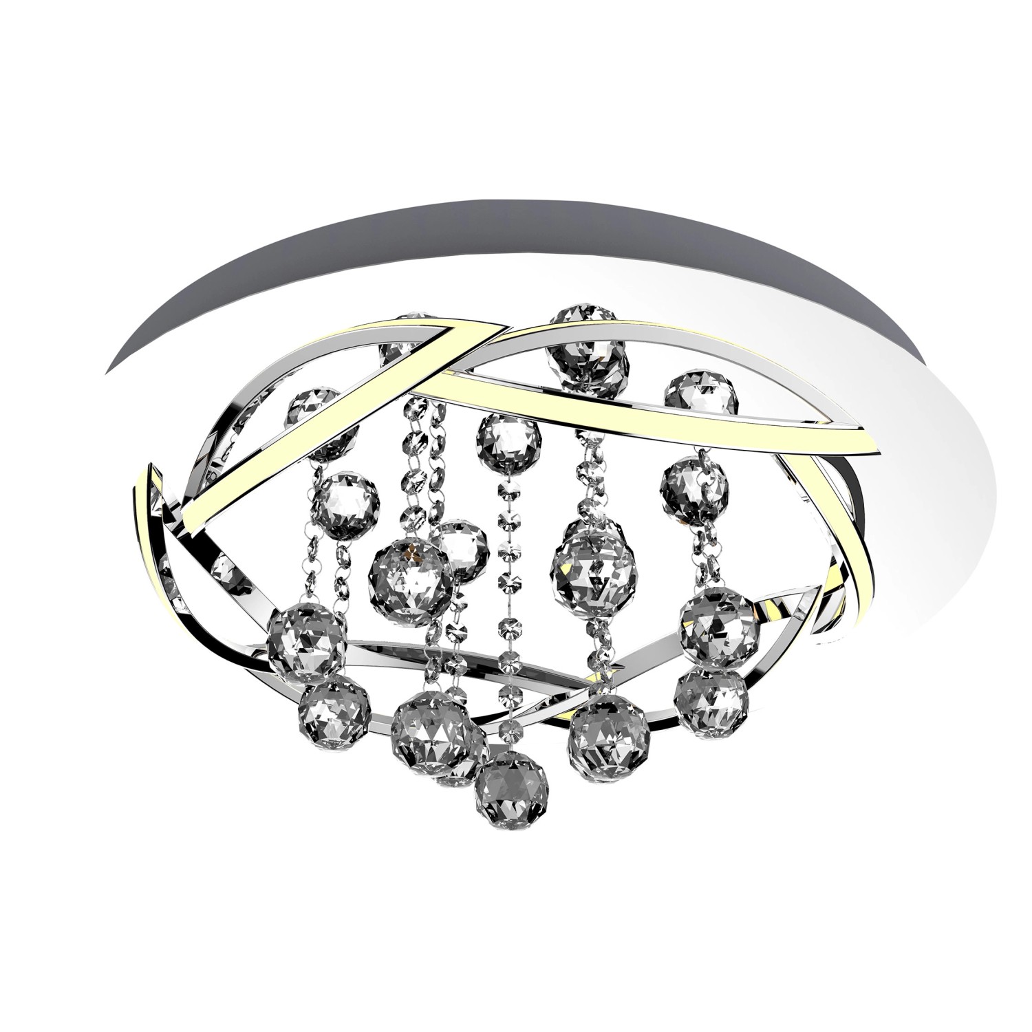 Candellux Lampa sufitowa LED KORFU 30W 4000K 2100lm 50cm chrom