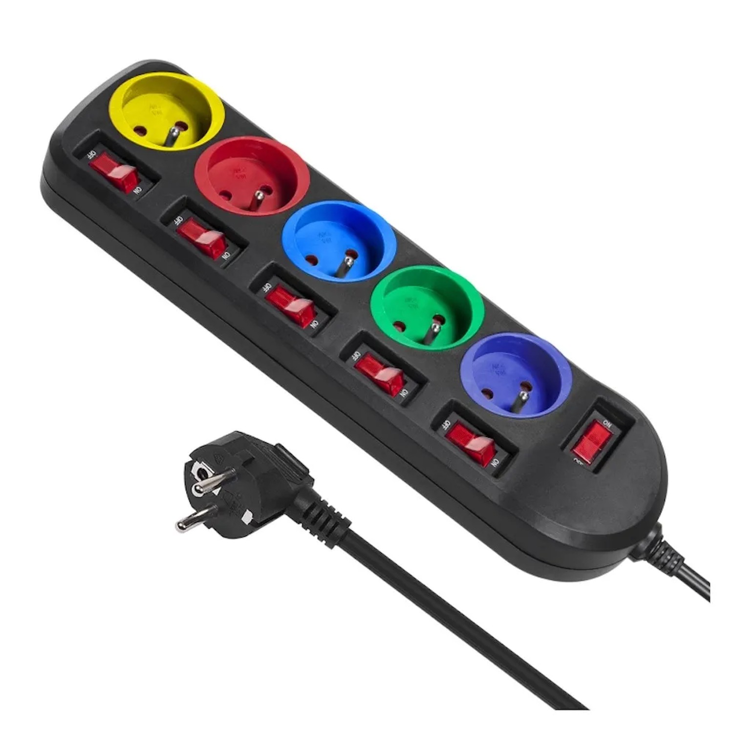 DPM Przedłużacz 5-gniazdowy z uziemieniem i zabezpieczeniem przed dziećmi