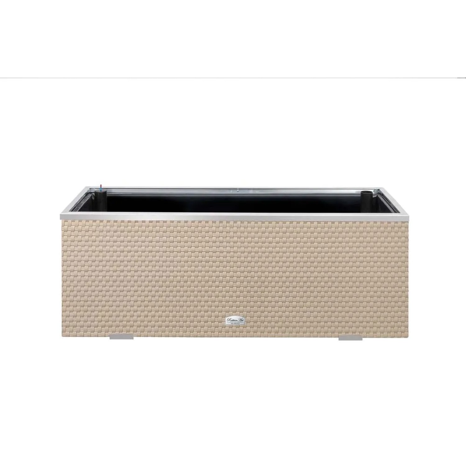 Donica rattanowa z nawodnieniem beżowa - 95 x 39 x 43 cm