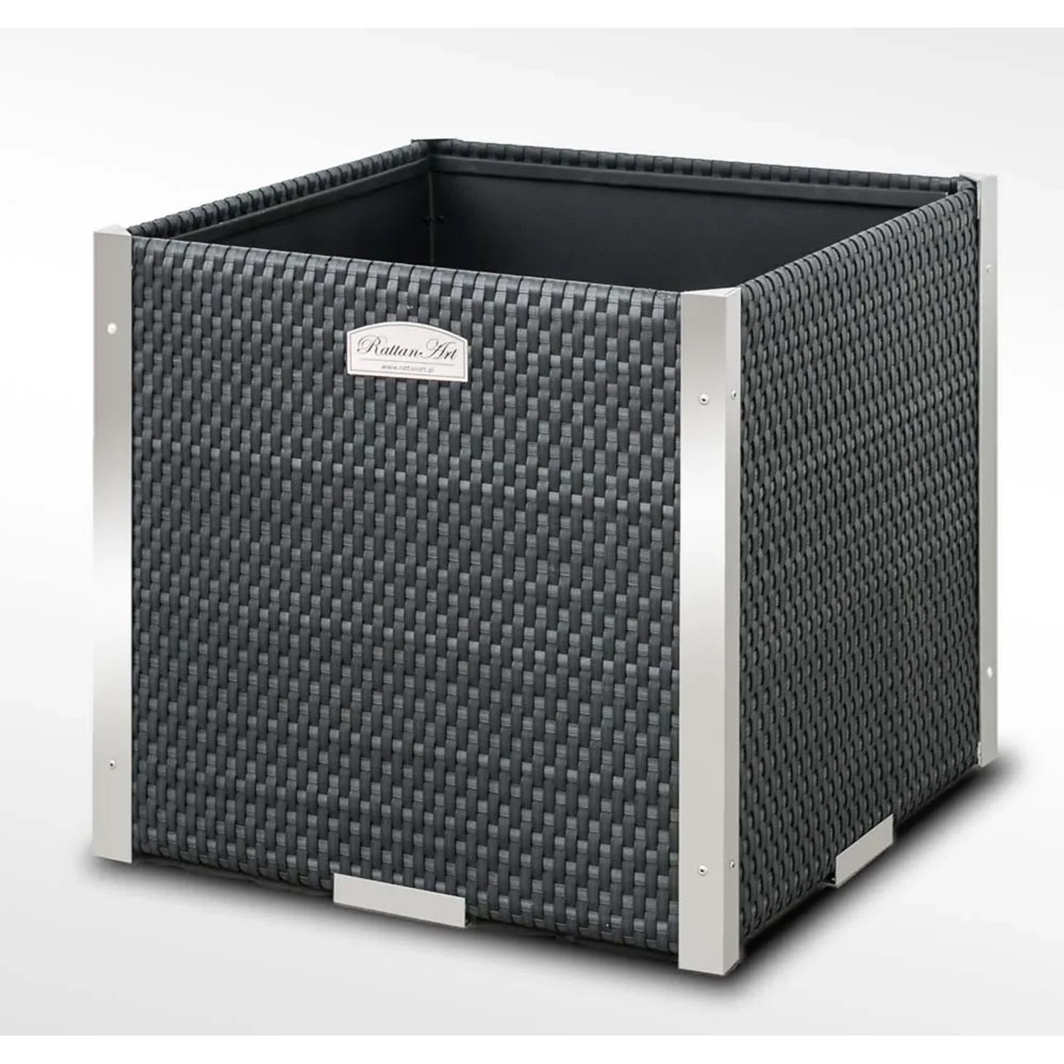 Donica ALU rattan grafitowa - 46 x 46 x 46 cm