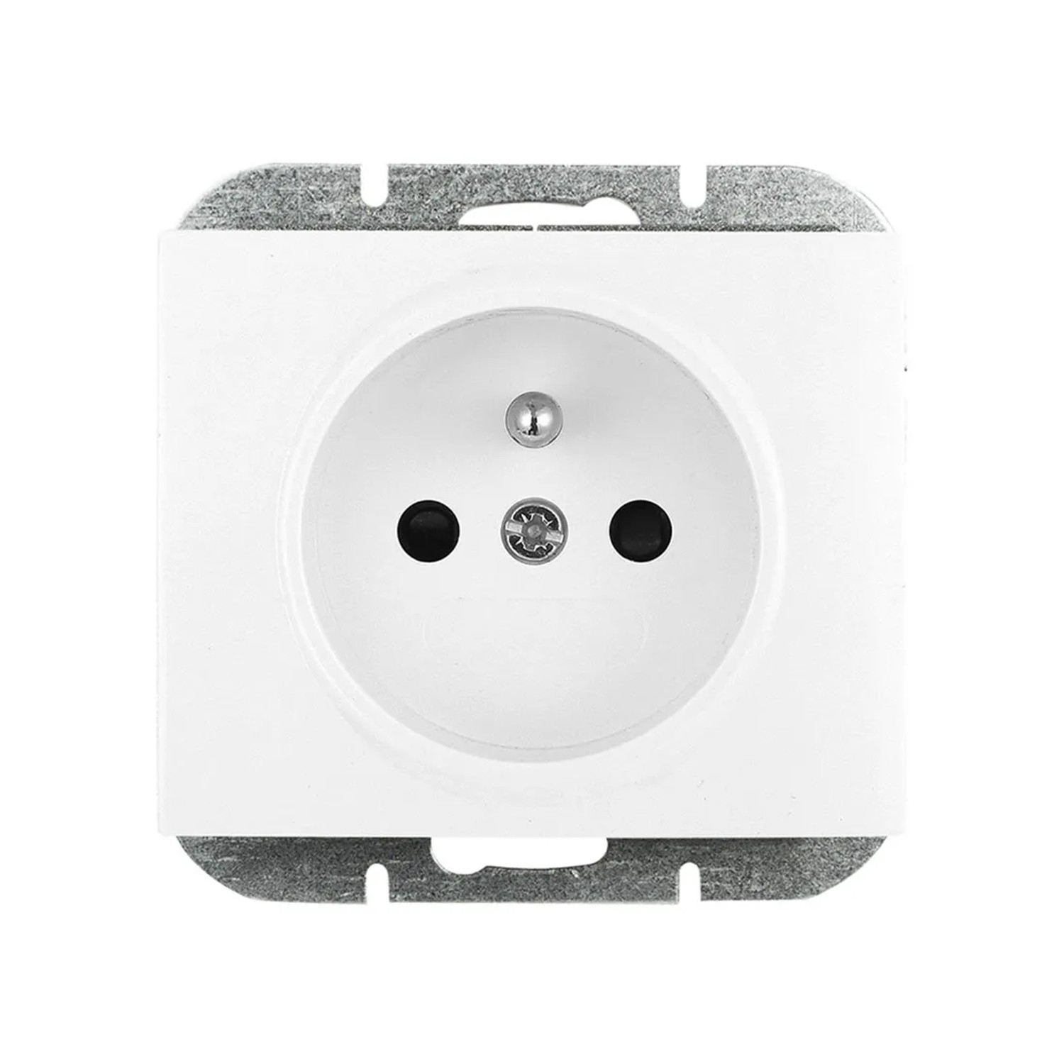 Gniazdo Onyx pojedyncze z uziemieniem białe