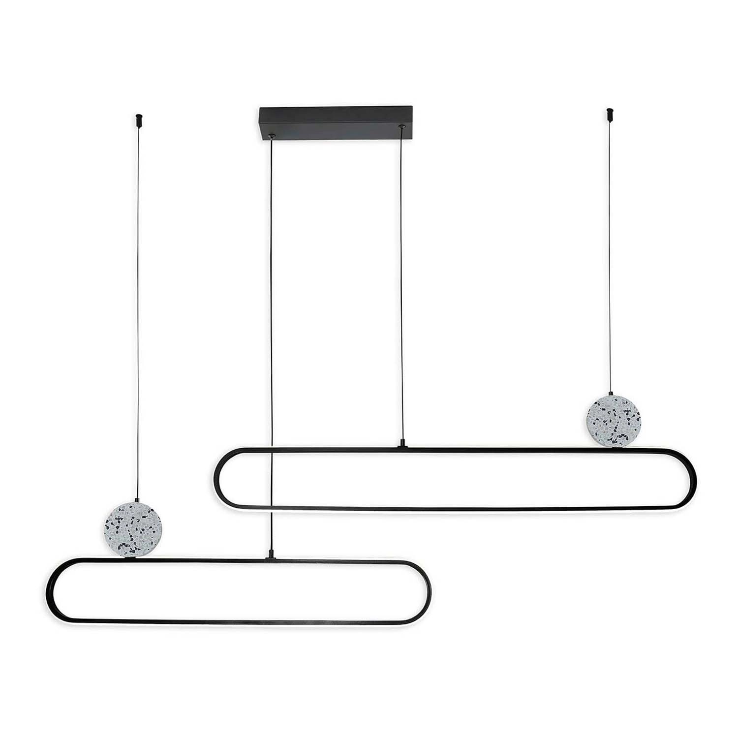 Goldlux Lampa wisząca LED FLORENTYNA 48W 4000K 6000lm czerń+biały kamień