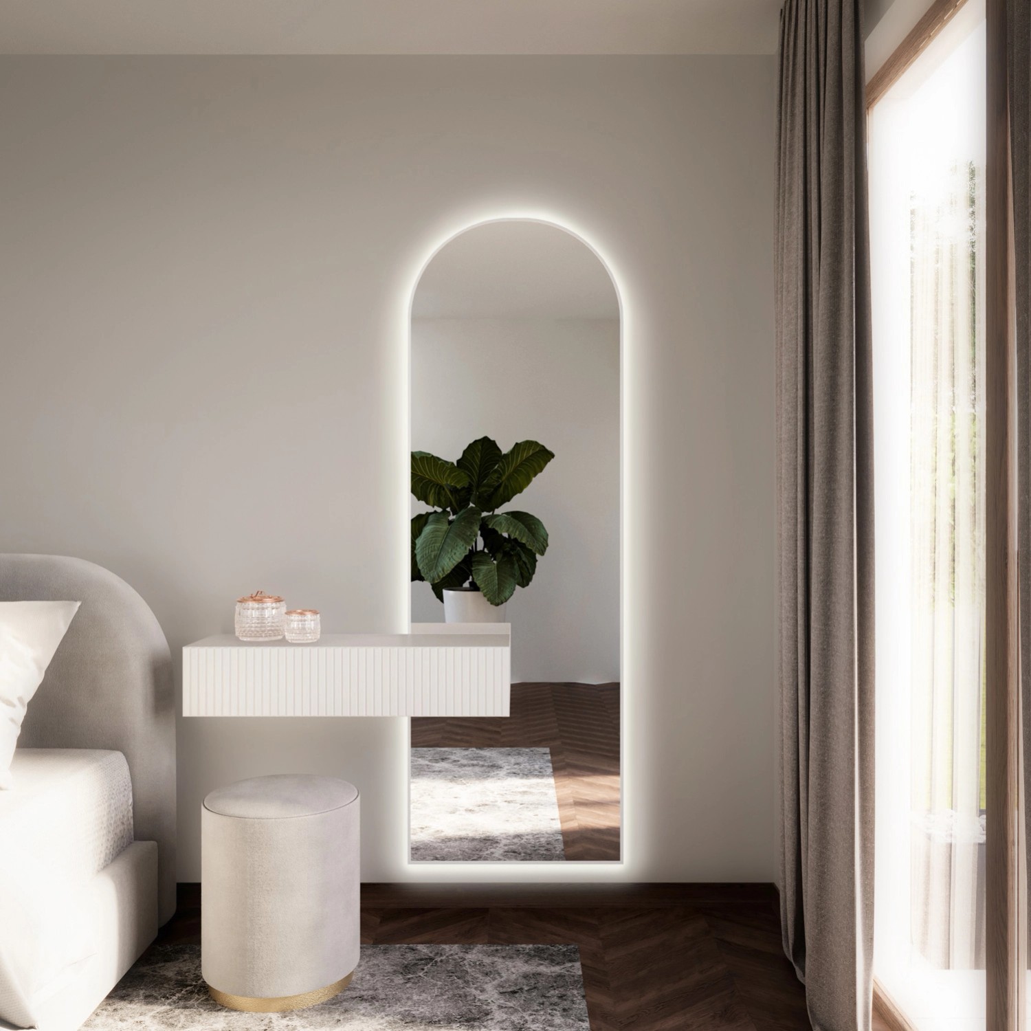 Lustro LED Pastille Cut Białe Ciepłe 110x50