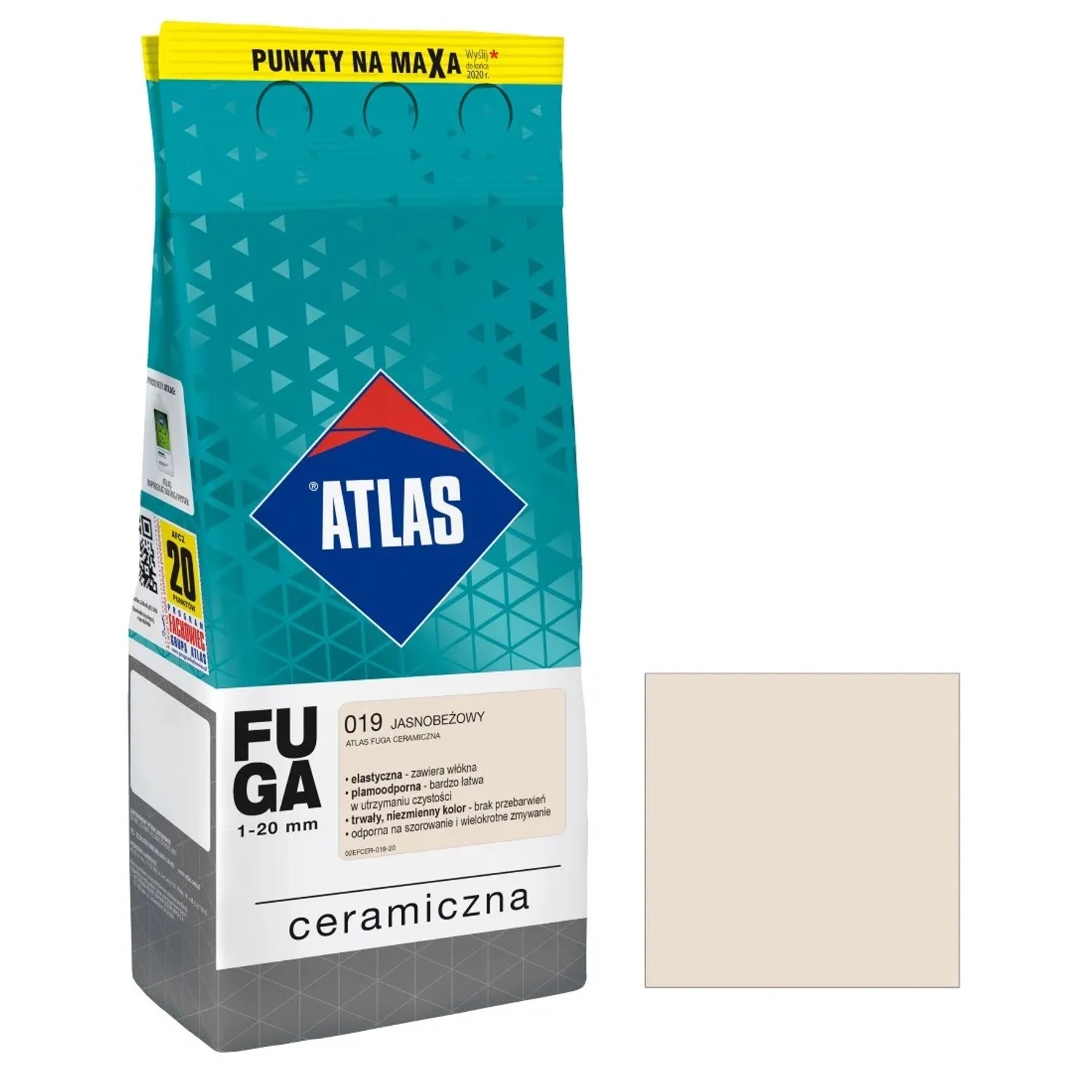 Atlas Fuga ceramiczna 019 jasnobeżowy 2 kg
