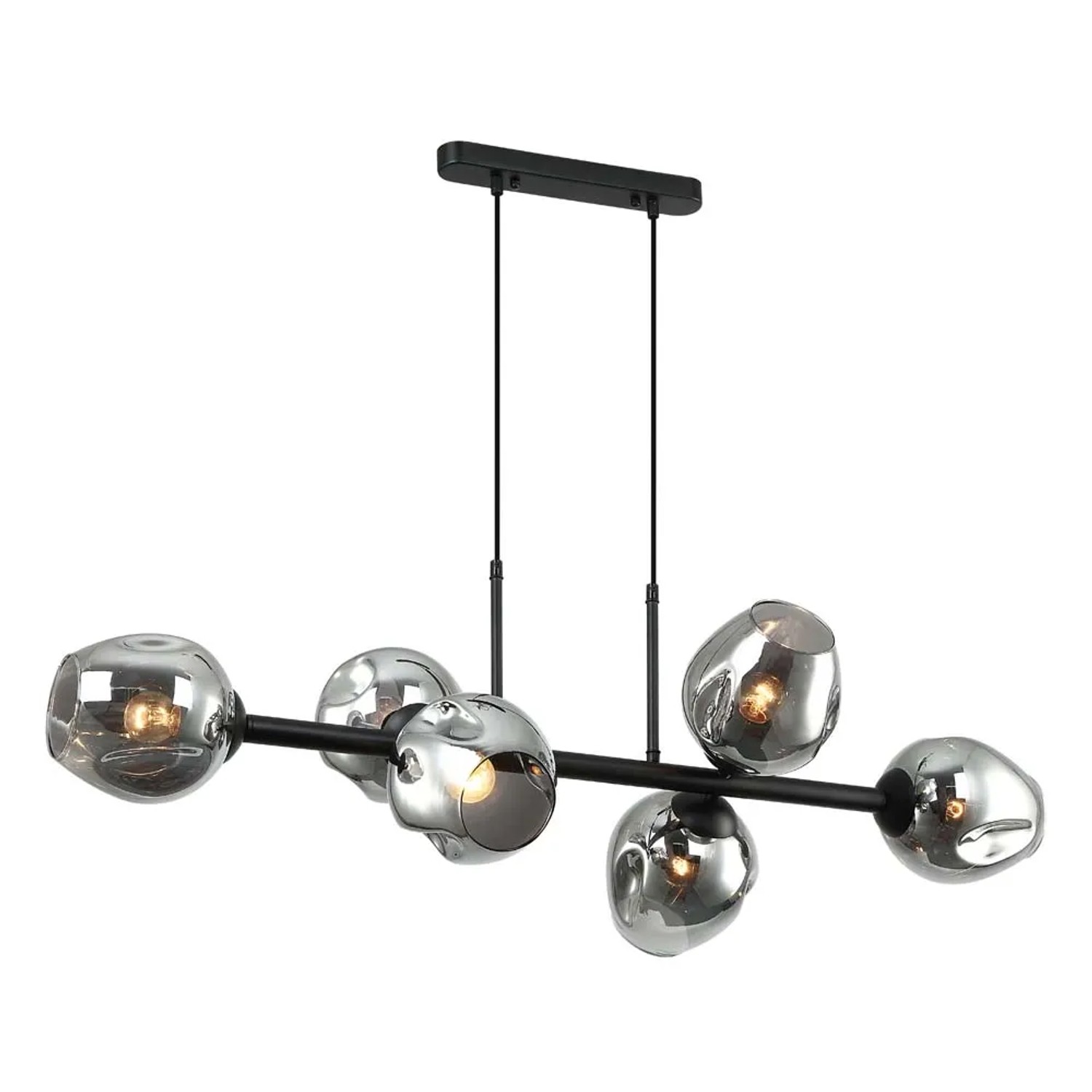 Italux Lampa wisząca BORGO czarna 6x40W E27