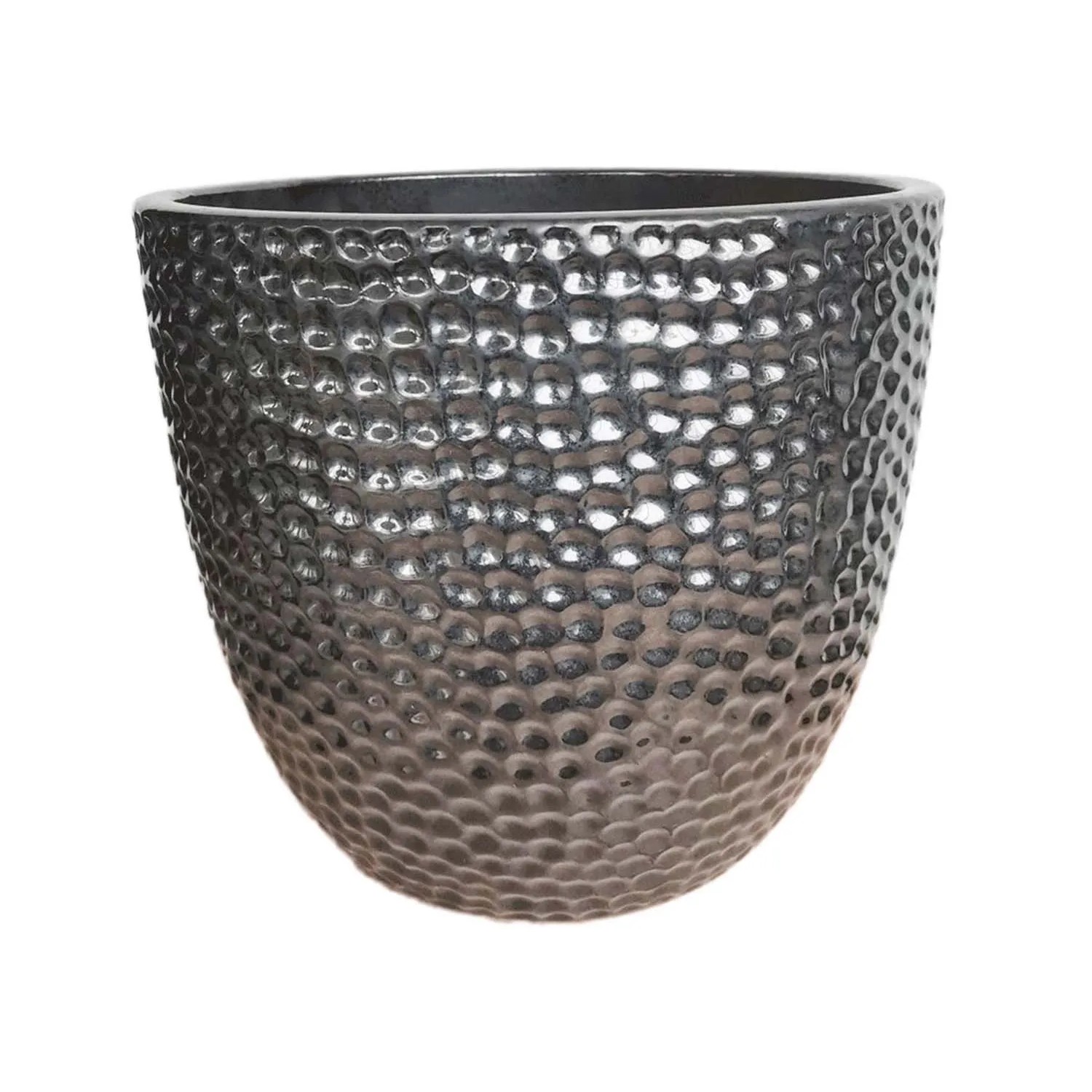 Donica ceramiczna srebrna - 22 x 26 cm