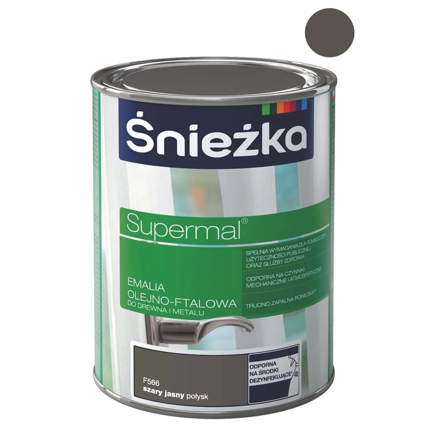 Śnieżka Emalia Supermal olejno-ftalowa szara jasna 800 ml