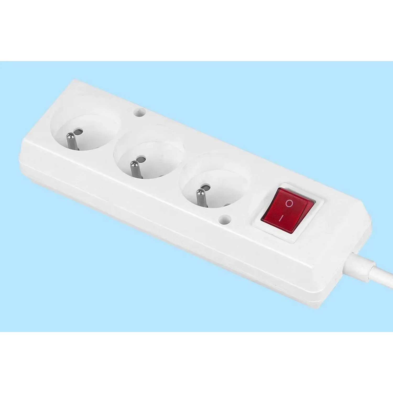 Jonex Przedłużacz listwowy 3-gniazdkowy 5 m biały z włącznikiem