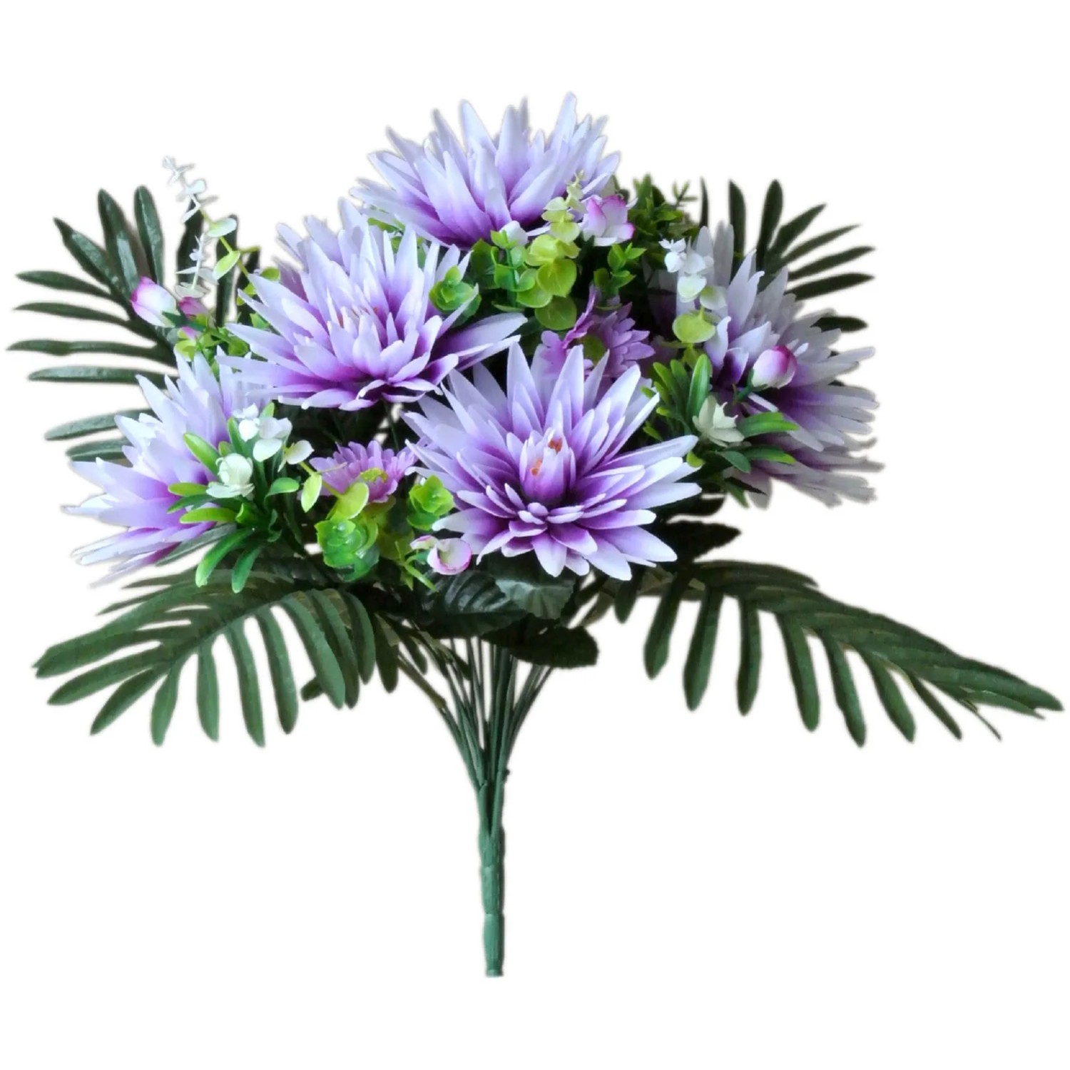 Kompozycja gałązka 15 kwiatów, jasnofioletowa