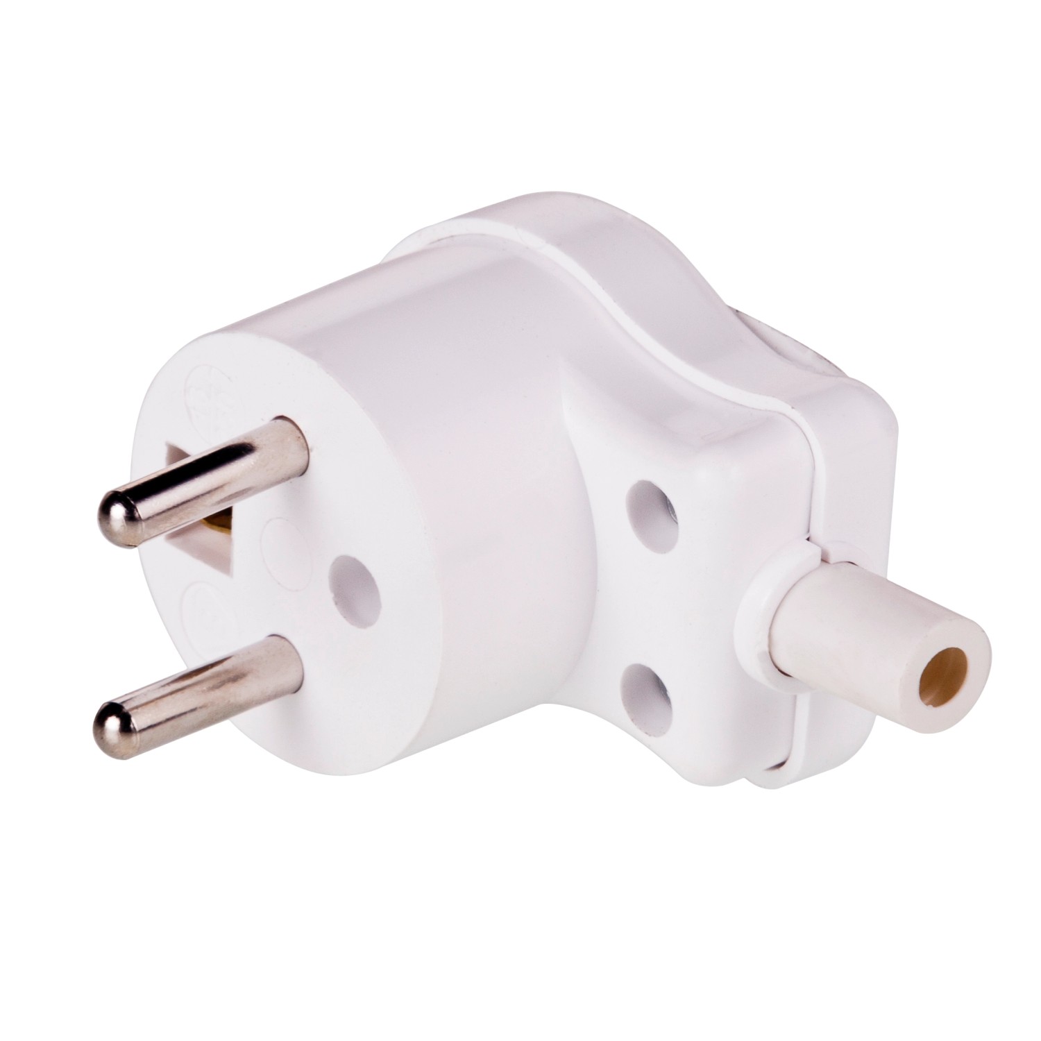 Wtyczka kątowa 2P+Z 16 A biała