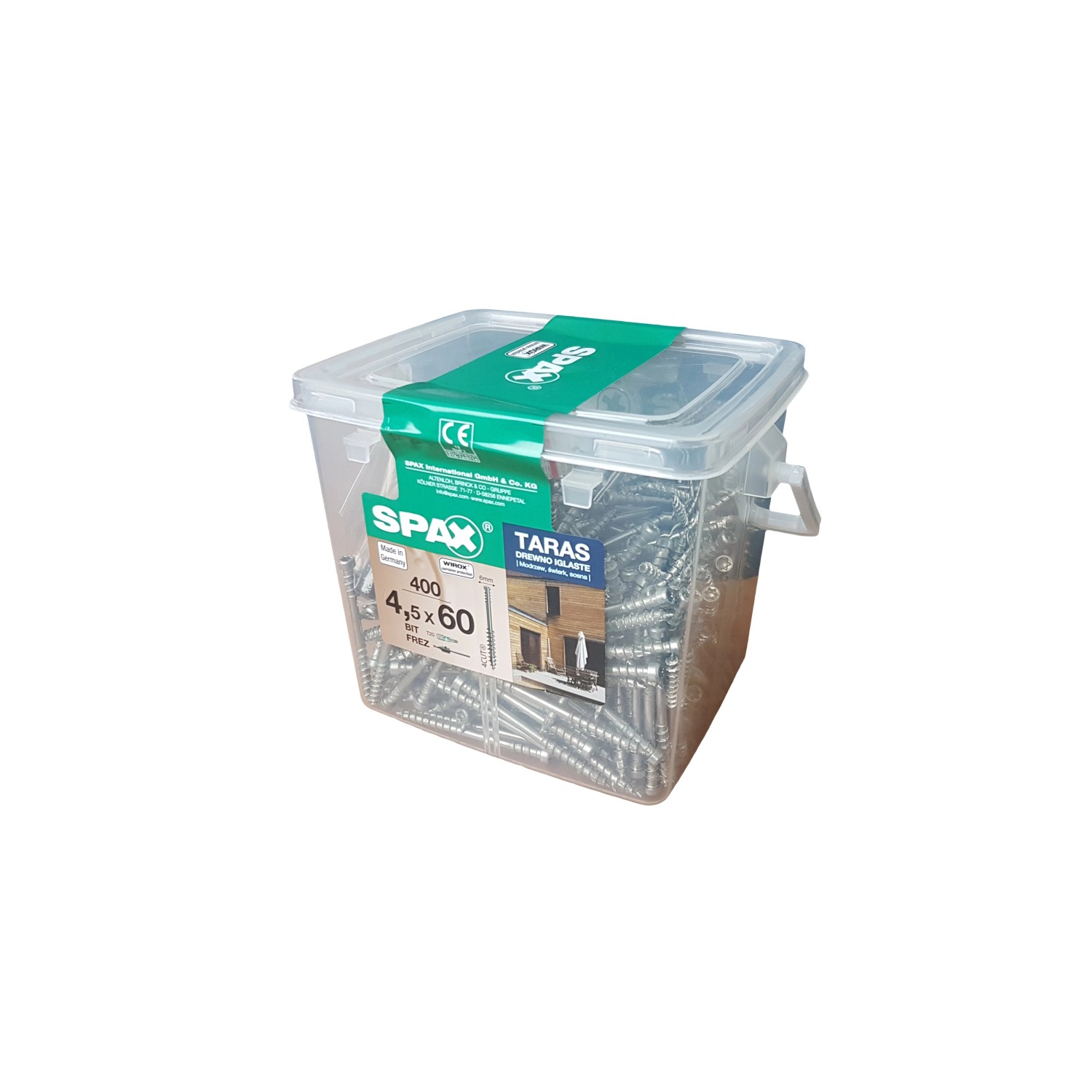 Zestaw montażowy tarasów 400 wkrętów, bit i wiertło - 4,5 x 60 mm