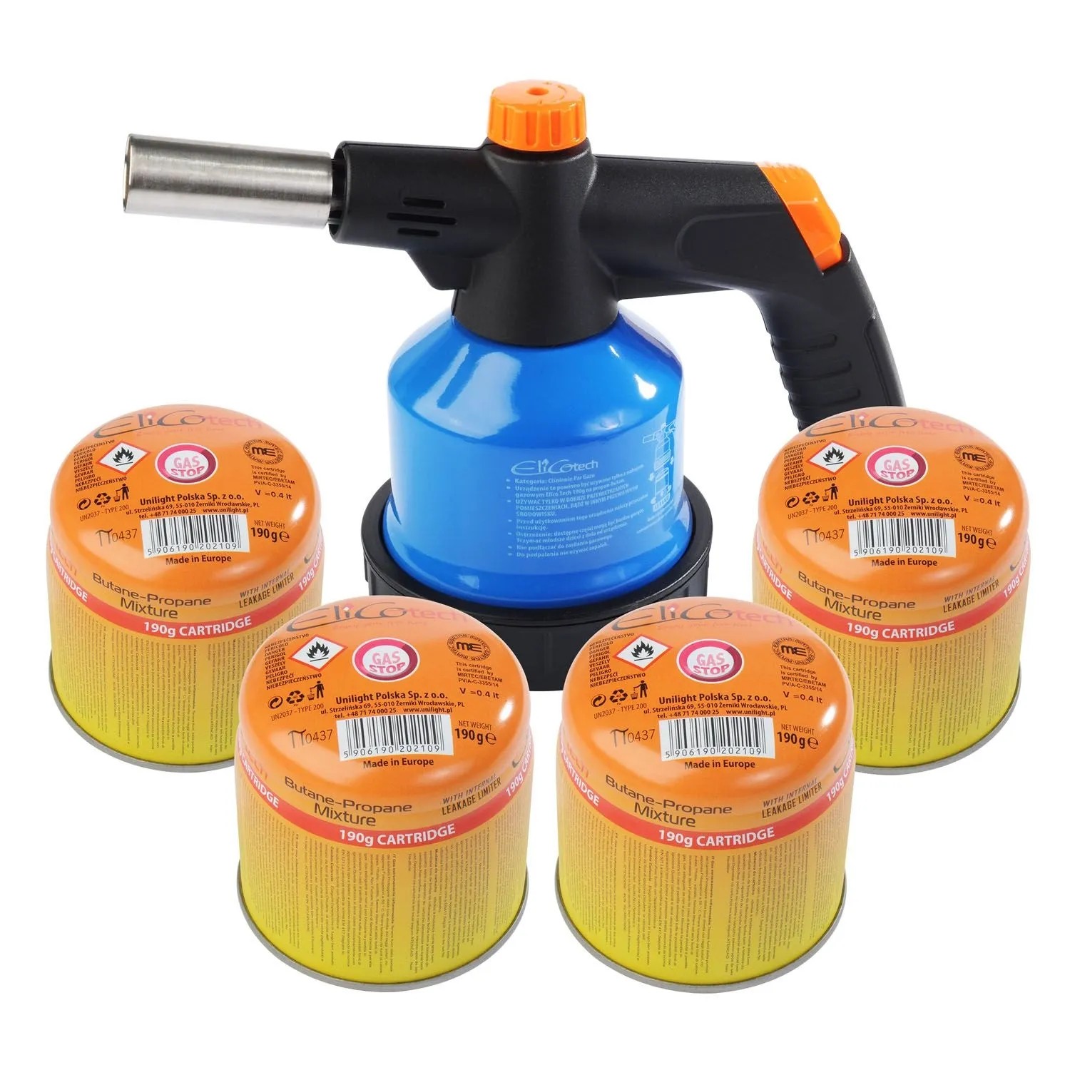 Lampa lutownicza RK-5004 + gaz 190g, 4 szt.