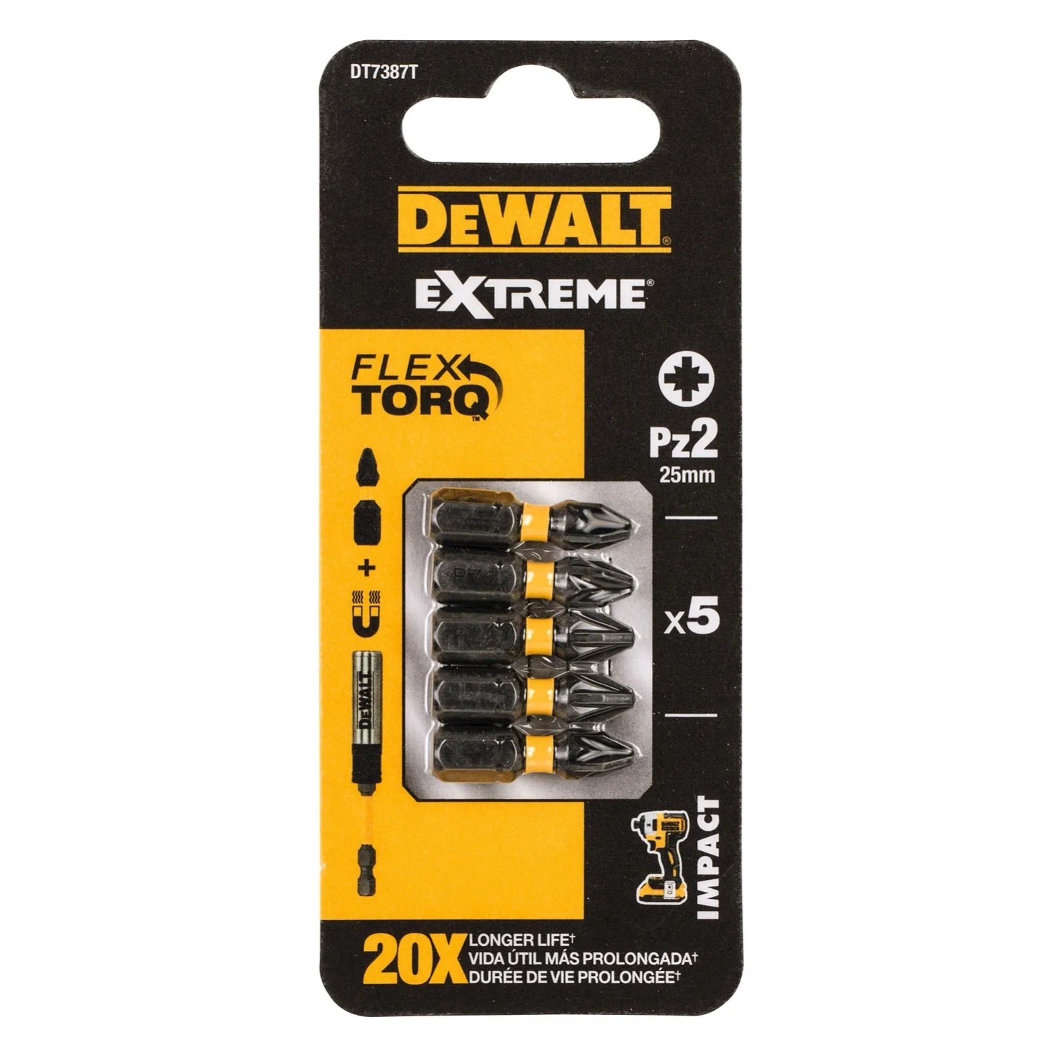 Dewalt Bity udarowe PZ2 25 mm - 5 szt.
