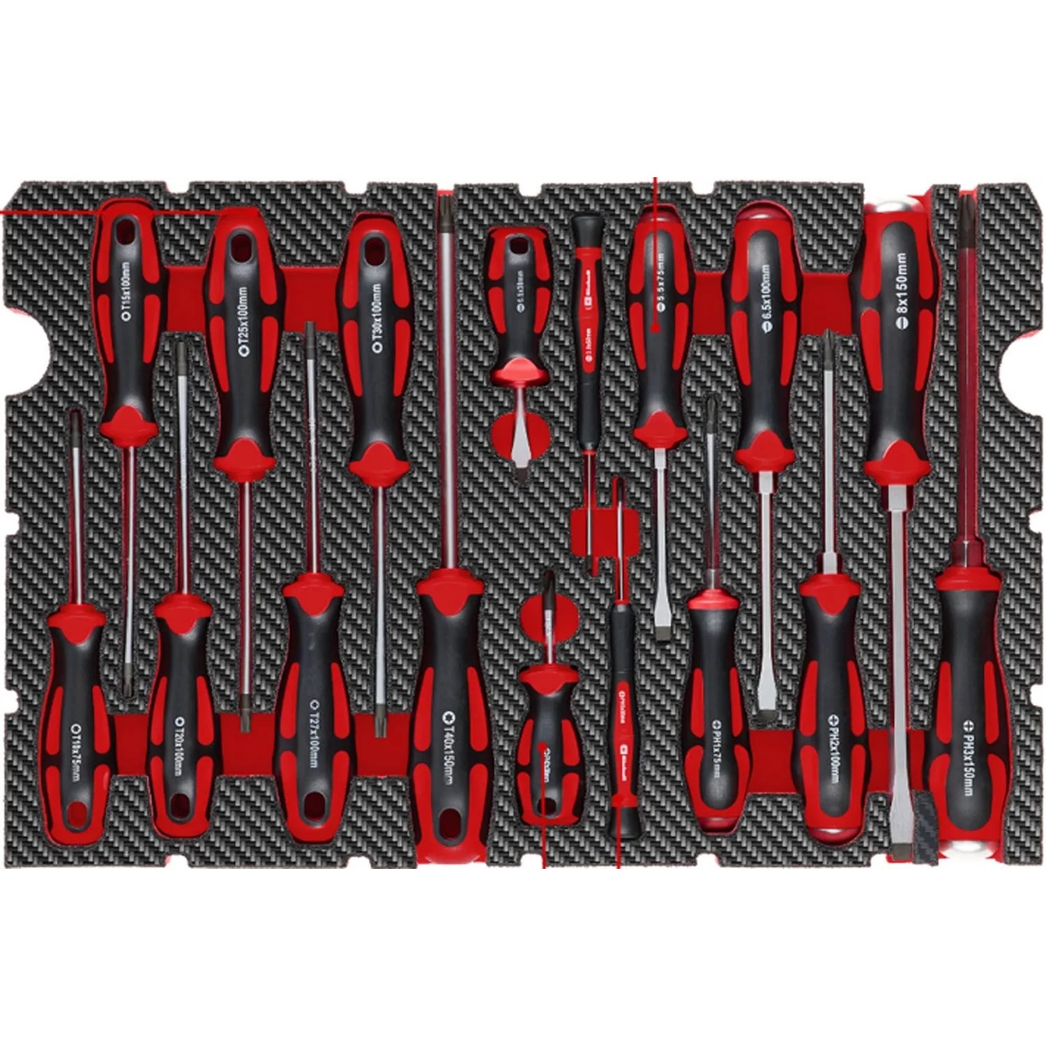 Einhell Wkład piankowy z zestawem wkrętaków do walizki E-CASE - 17 cz.