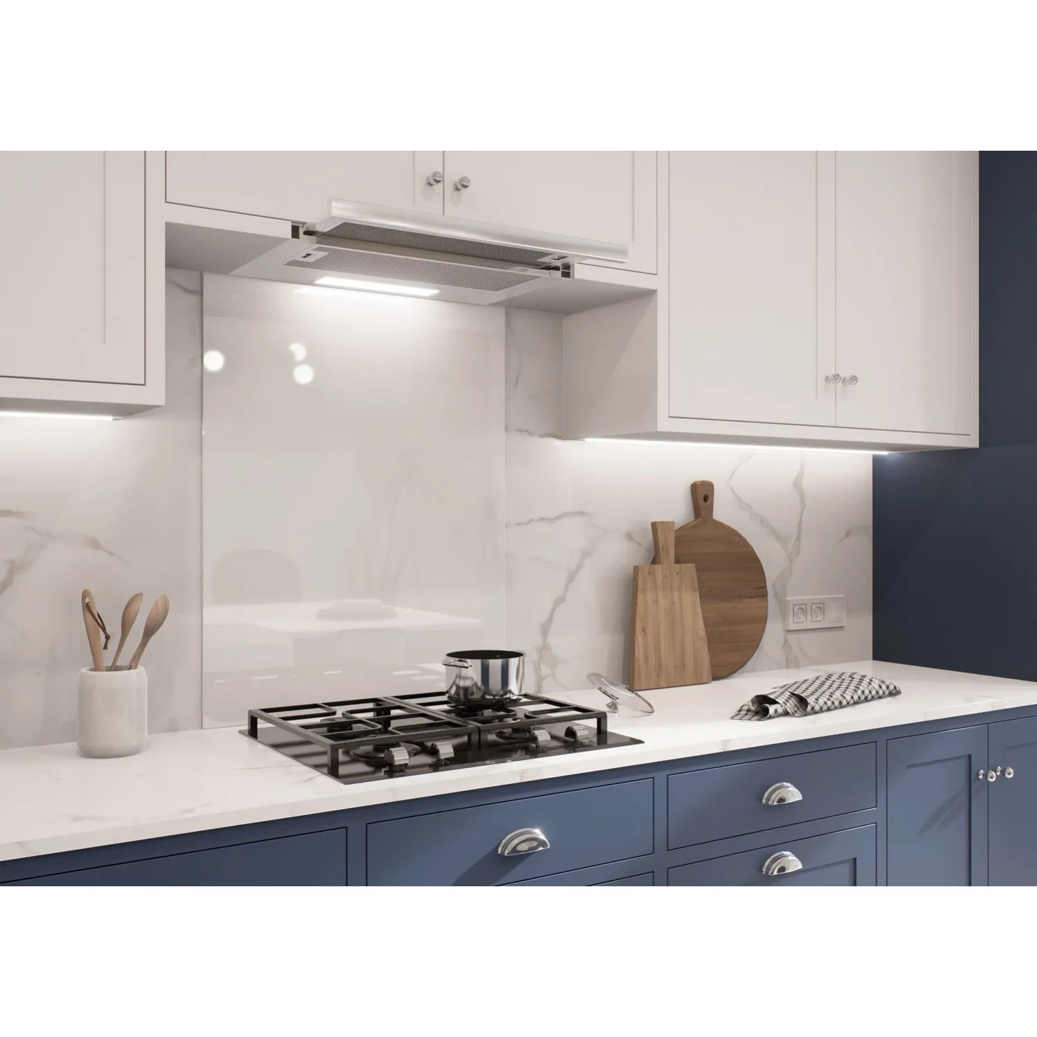 Panel kuchenny szklany biały - 70 x 90 cm