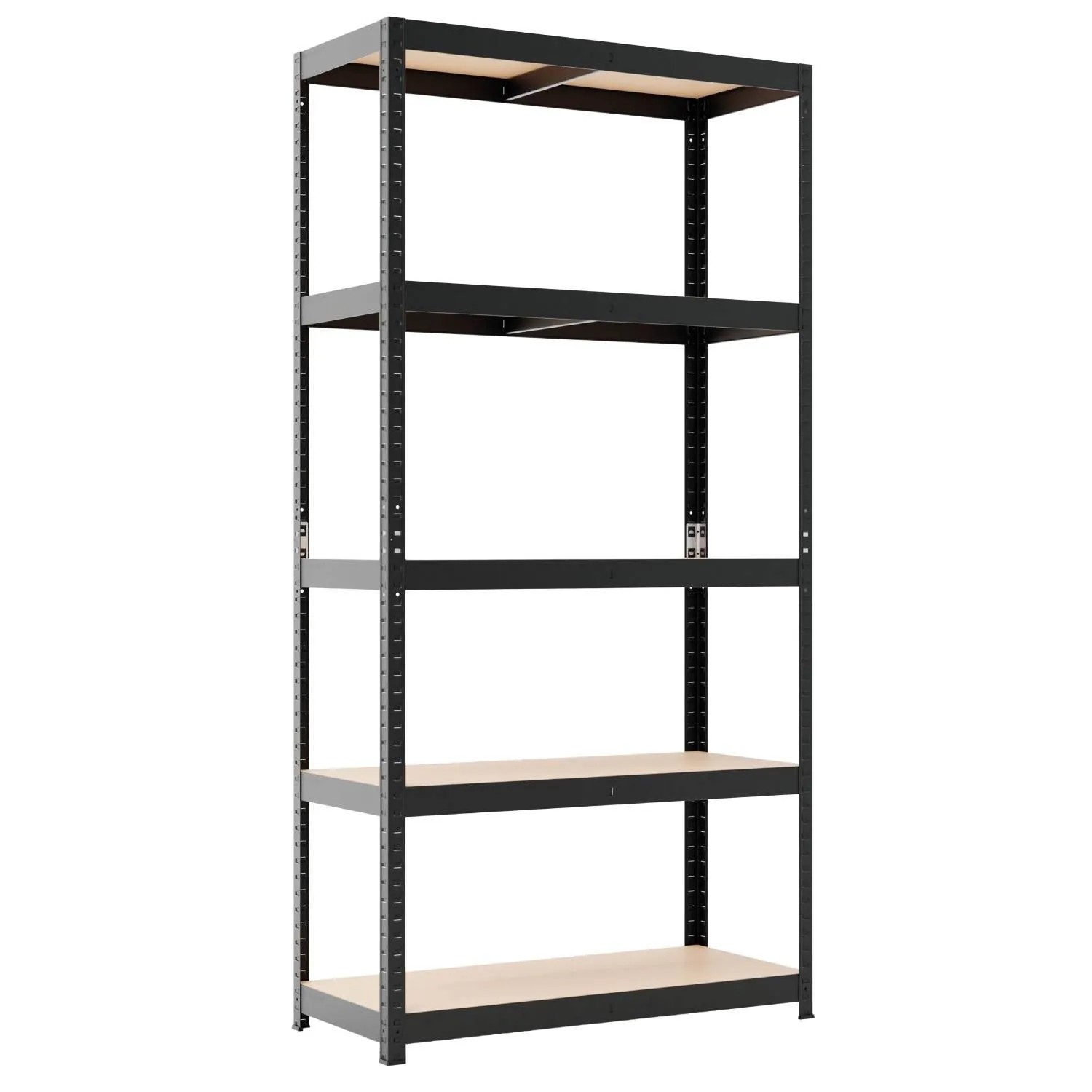 Metalkas Regał metalowy czarny 180 x 90 x 40 cm 5 półek HDF/175 kg