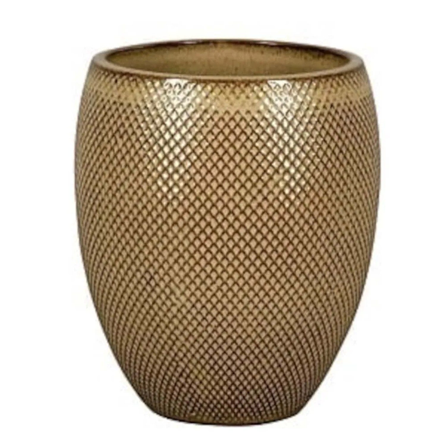 Donica ceramiczna Busan brązowa - 29 x 34 cm