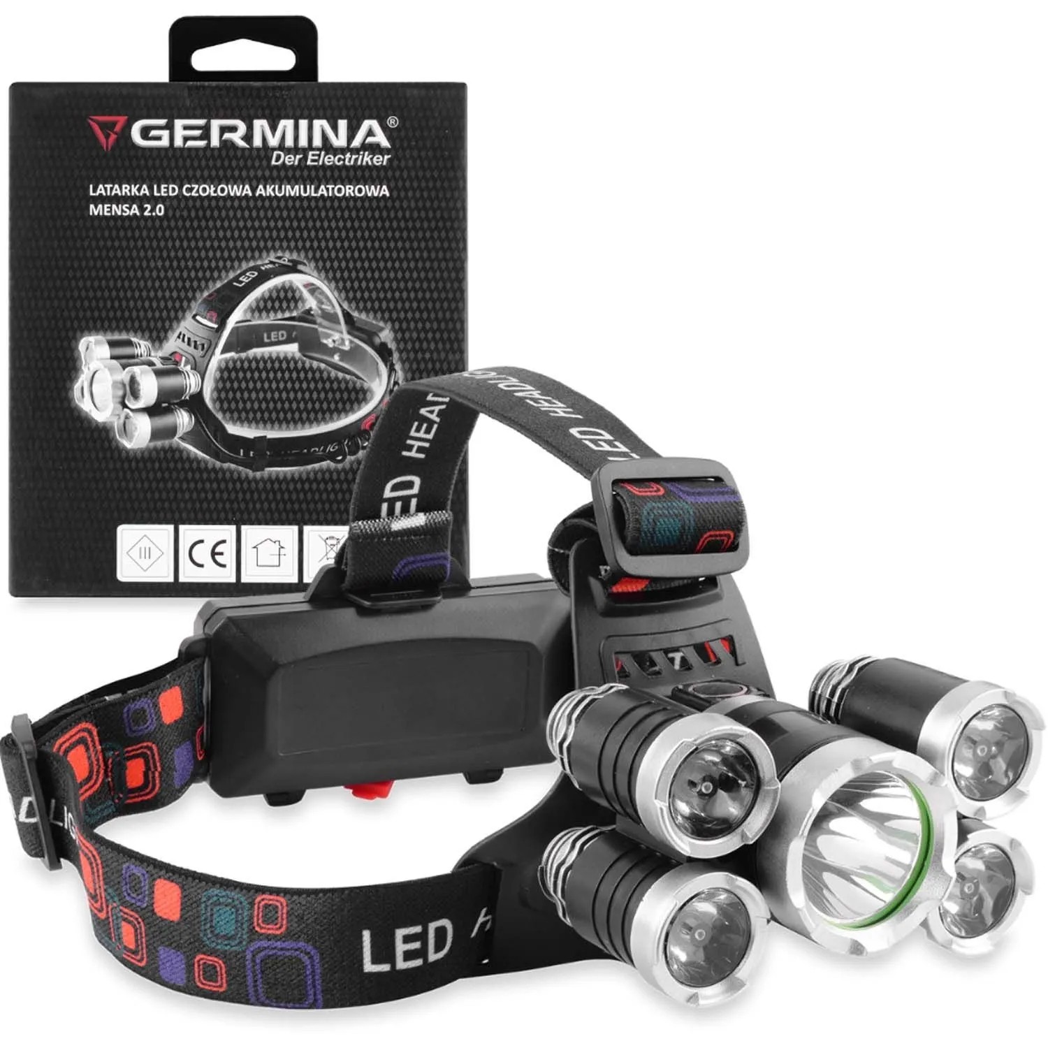 Germina Latarka LED czołowa akumulatorowa MENSA 2.0 5500K 200lm