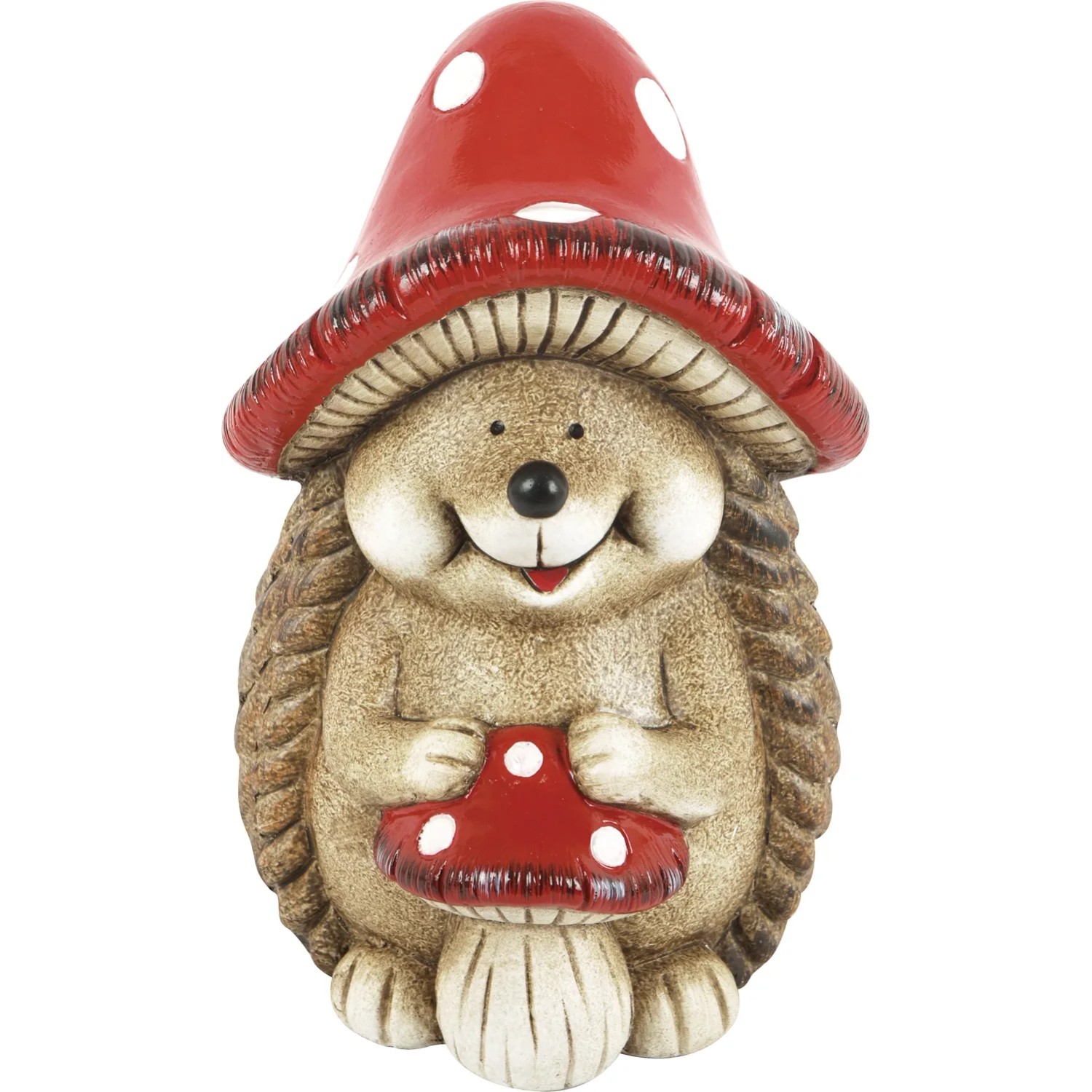 Figurka dekoracyjna JEŻ Z GRZYBKIEM czerwony - wys. 29,5 cm
