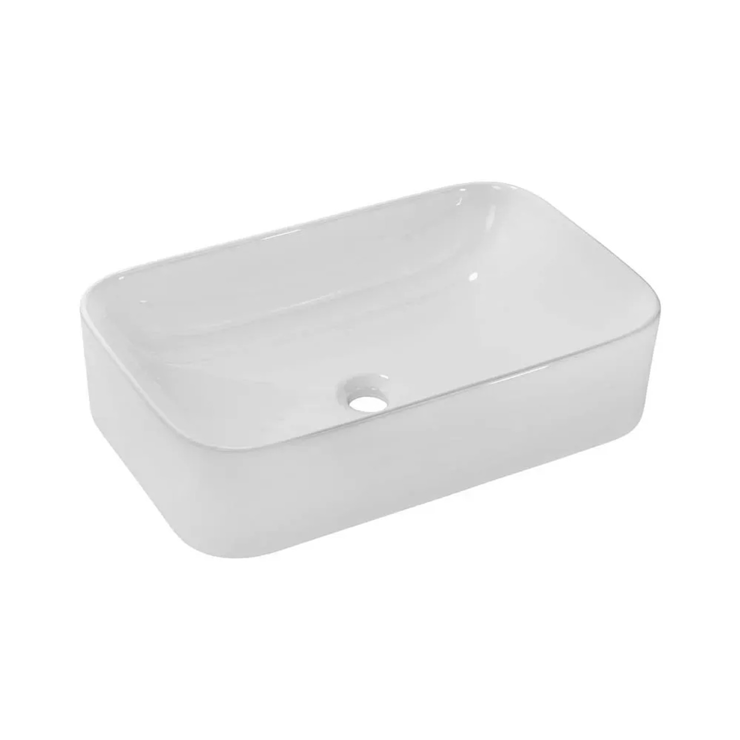 Umywalka Kama nablatowa biała 61 x 38 x 15 cm