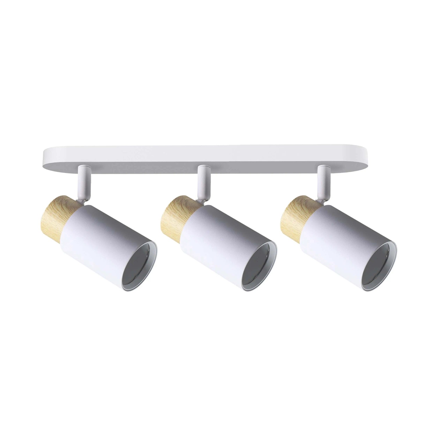 Candellux Lampa sufitowa ROLAR listwa 3xGU10 15W biel+drewno