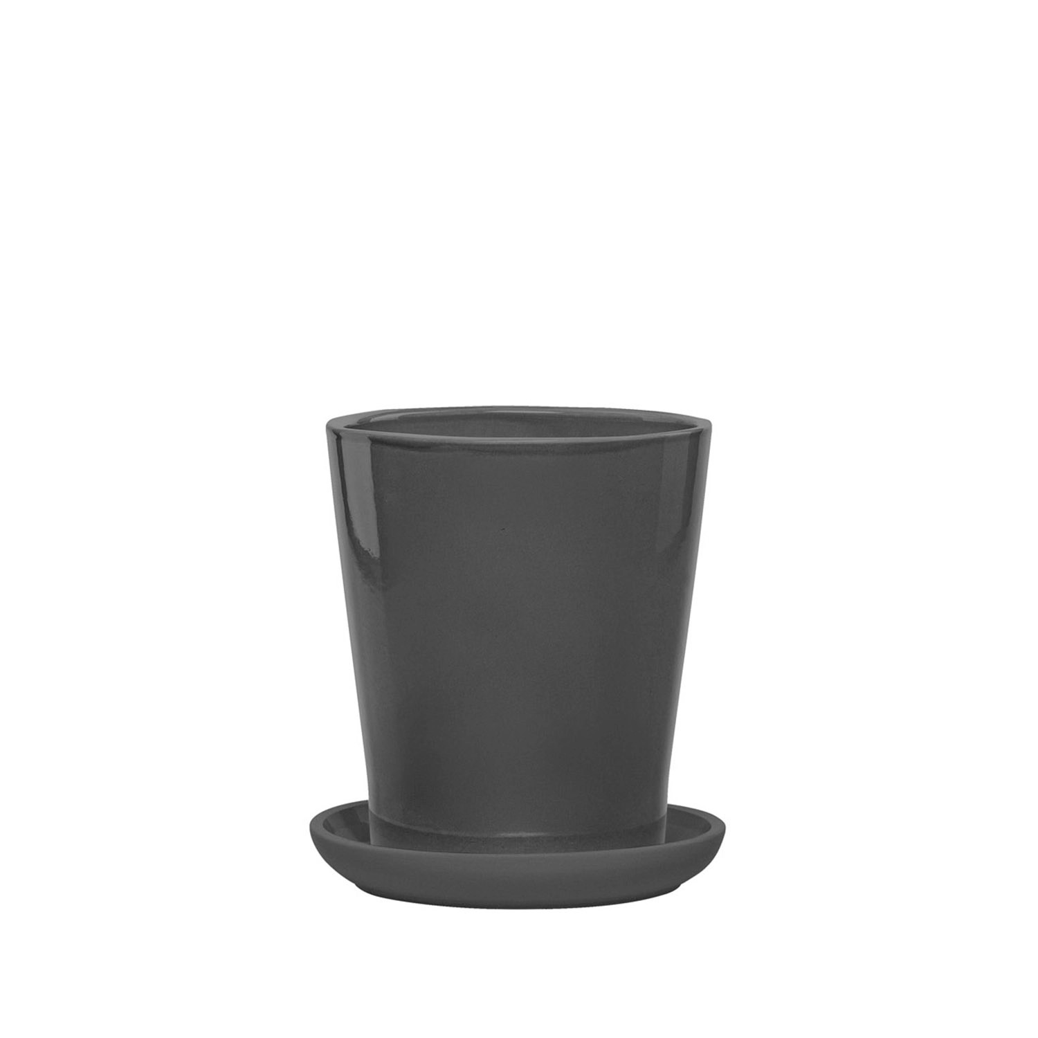Donica z podstawką Irma szara cementowa - 28 cm