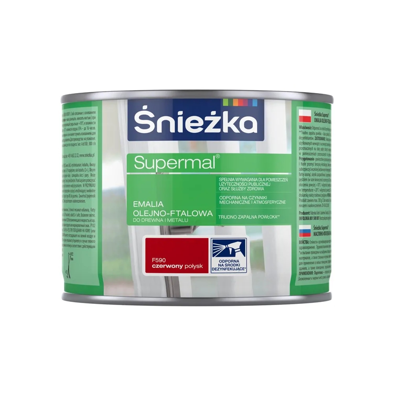 Śnieżka Supermal Emalia Olejno-ftalowa czerwony 400 ml