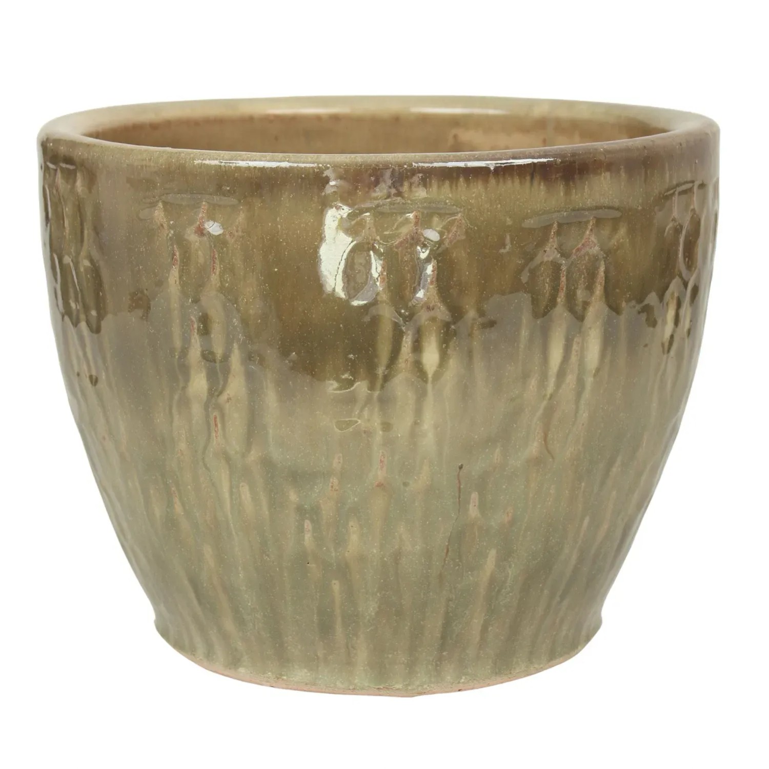 Donica szkliwiona Palawan oliwkowa 36x26 cm