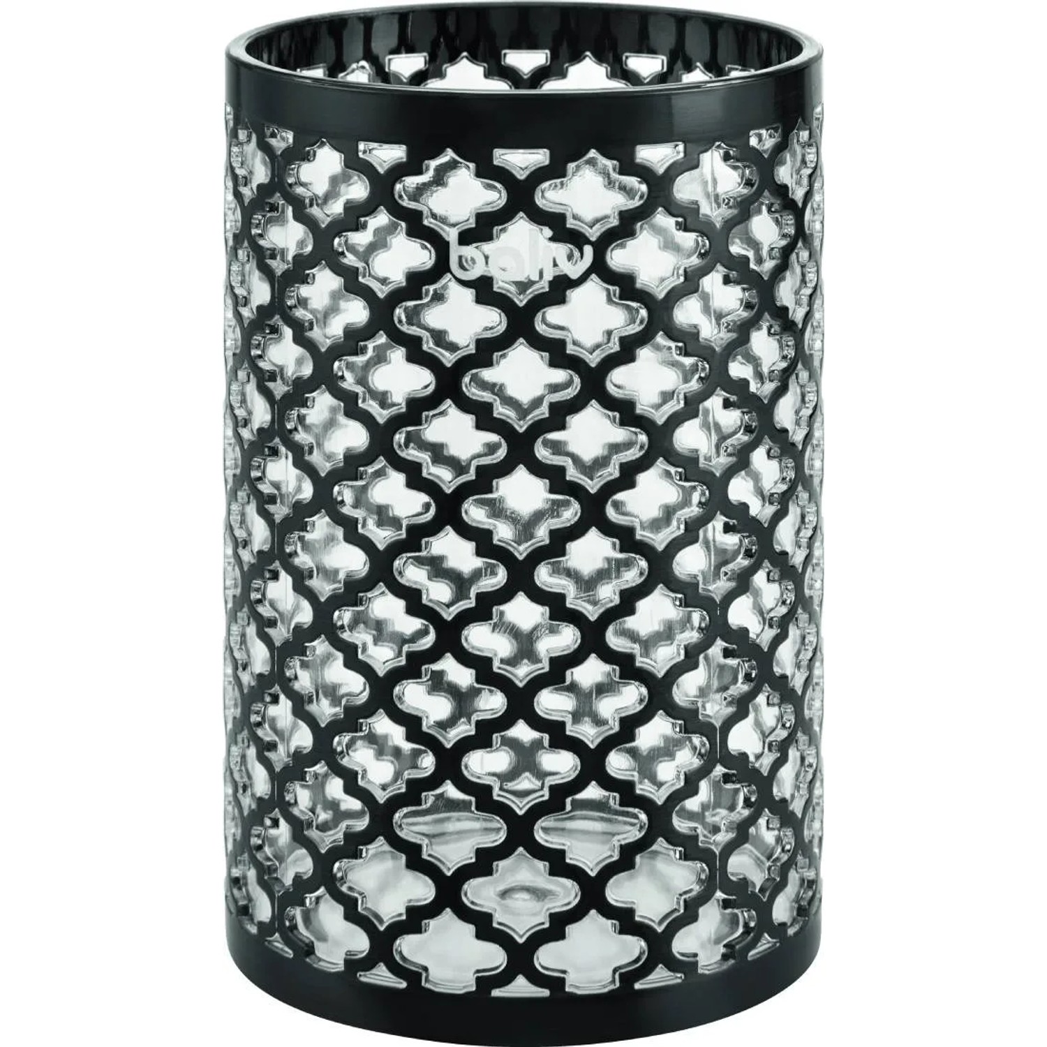 Baliv Kubek łazienkowy transparentny z czarnym wzorem
