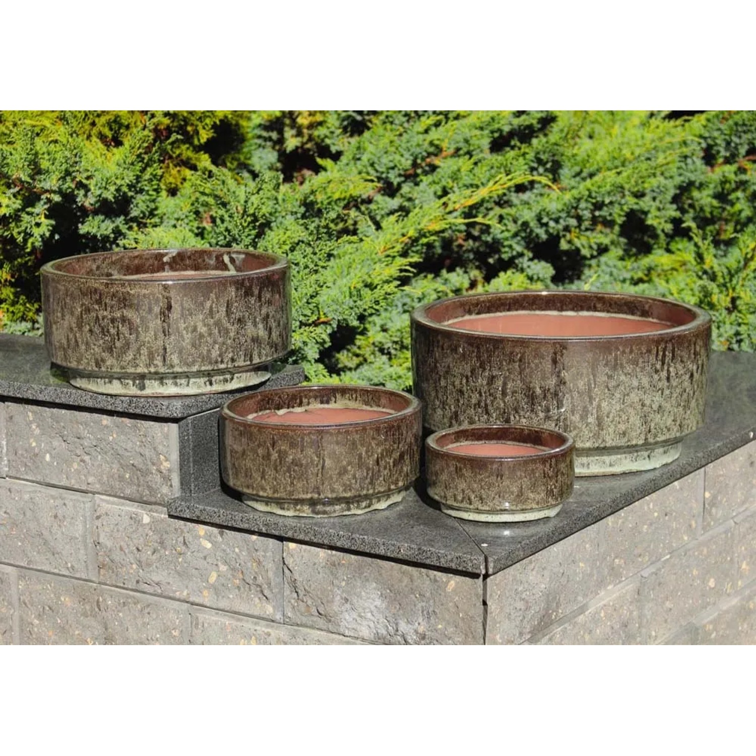 Donica Avignon niska kamienna zielona - 30,5 x 16 cm