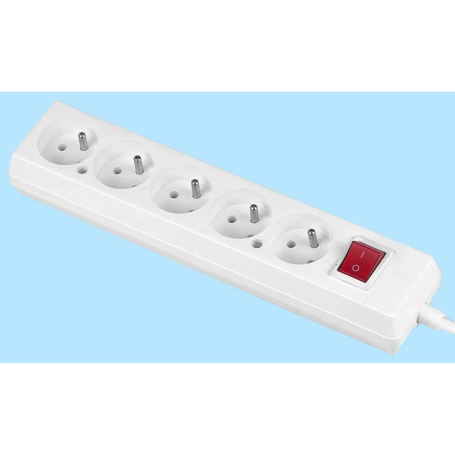 Jonex Przedłużacz listwowy 5-gniazdkowy 5 m biały z włącznikiem