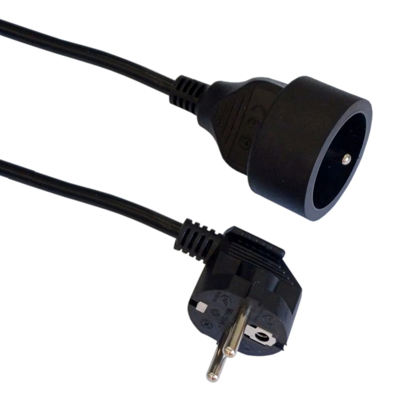 Düwi Przedłużacz 1-gniazdowy 2P+Z 3x1,0 mm2 czarny 3 m